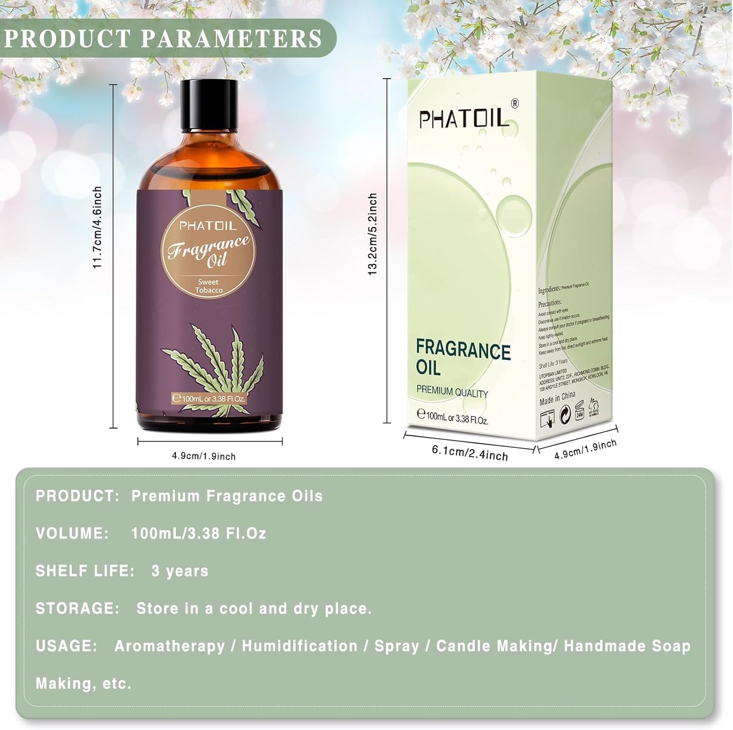 PHATOIL 3.38 FL.OZ Coconut & Vanilla Fragrance Oils for Aromatherapy, Essential Oils for Diffusers for Home, Perfect for Diffuser, Yoga, DIY Candle and Soap Making - 100ml