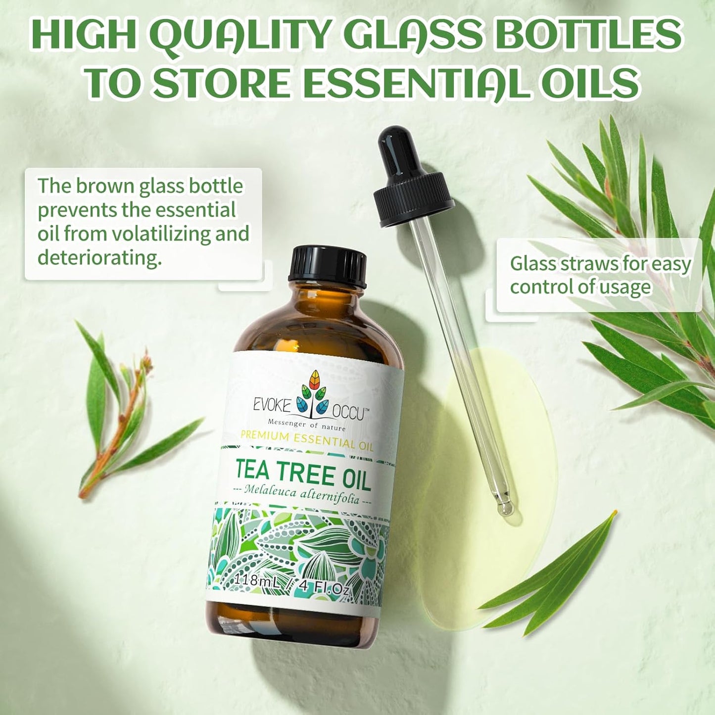 EVOKE OCCU 4 Fl Oz Vanilla Essential Oil, Pure Vanilla Oil for Diffuser, Skin, Humidifier and Relaxation - 118ML