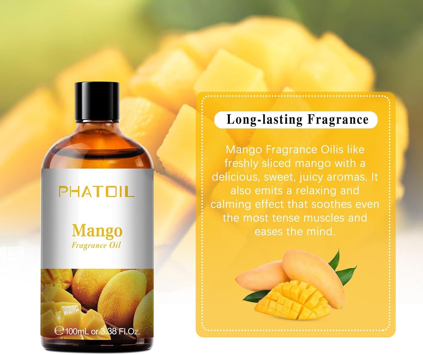 PHATOIL 3.38 FL.OZ Coconut & Vanilla Fragrance Oils for Aromatherapy, Essential Oils for Diffusers for Home, Perfect for Diffuser, Yoga, DIY Candle and Soap Making - 100ml