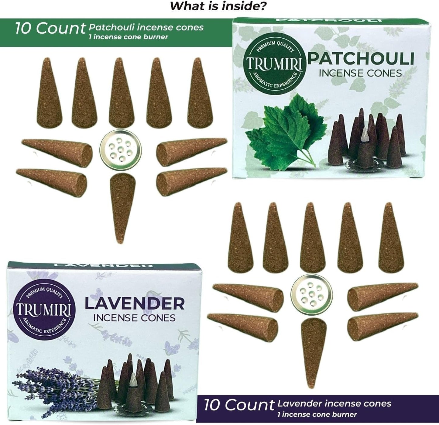 Incense Cones Combo Pack - 10 Cedar 10 Pine Scented Cones