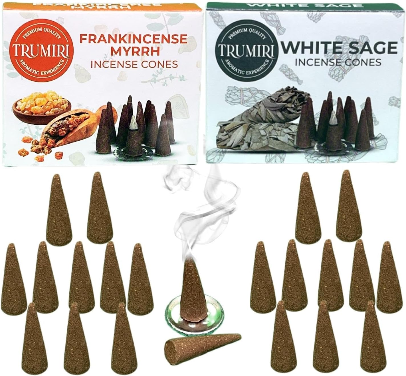 Incense Cones Combo Pack - 10 Cedar 10 Pine Scented Cones