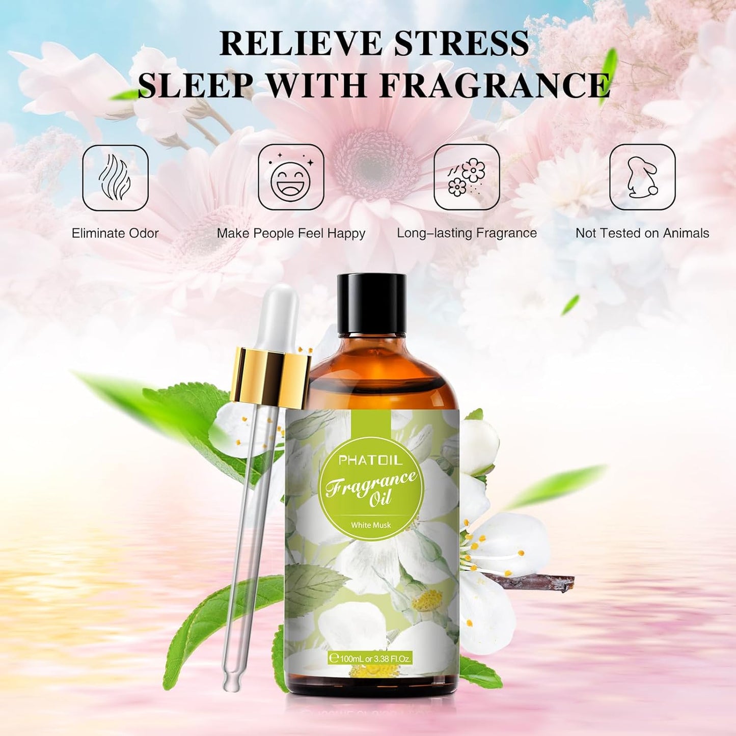 PHATOIL 3.38 FL.OZ Coconut & Vanilla Fragrance Oils for Aromatherapy, Essential Oils for Diffusers for Home, Perfect for Diffuser, Yoga, DIY Candle and Soap Making - 100ml