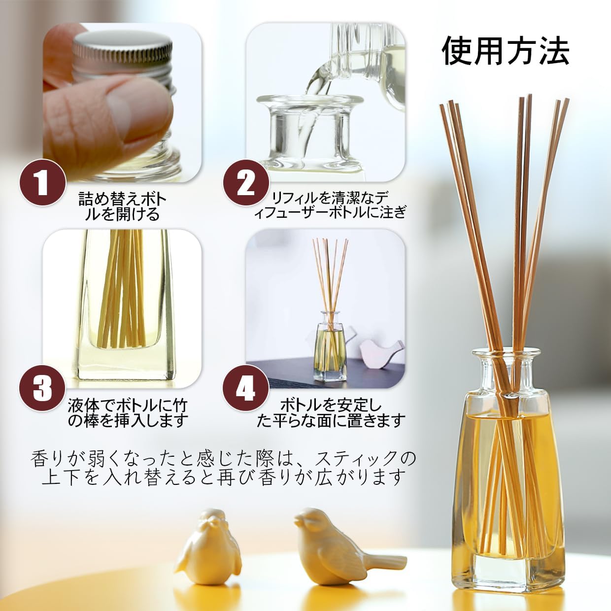 Lemongrass Diffuser Refill 34 Fl Oz (2x17 Fl Oz) - Fresh & Long Lasting Fragrance - Refill with Natural Essential Lemongrass Oil - for Aromatherapy - Spa - Home - Reed Diffuser Oil Refill Lemongrass