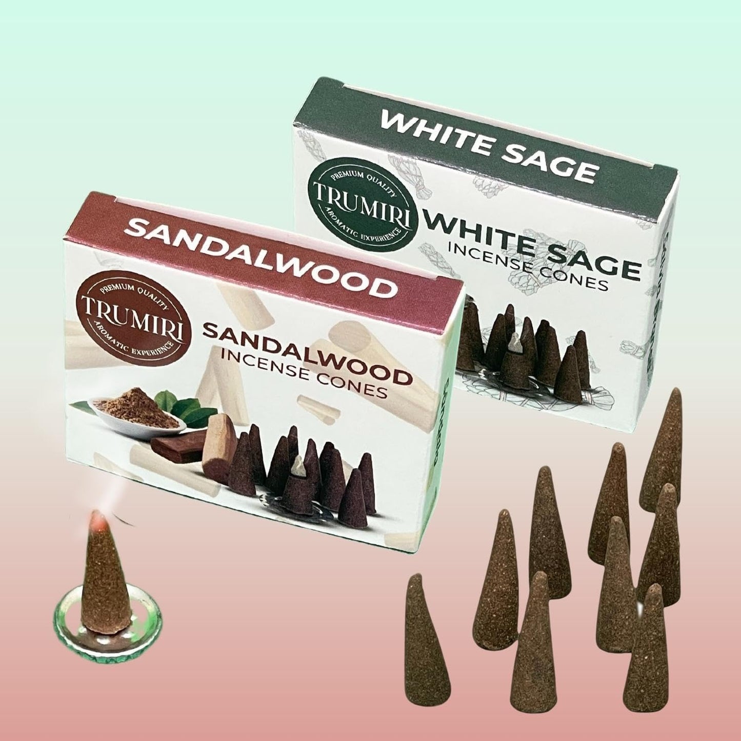 Incense Cones Combo Pack - 10 Cedar 10 Pine Scented Cones