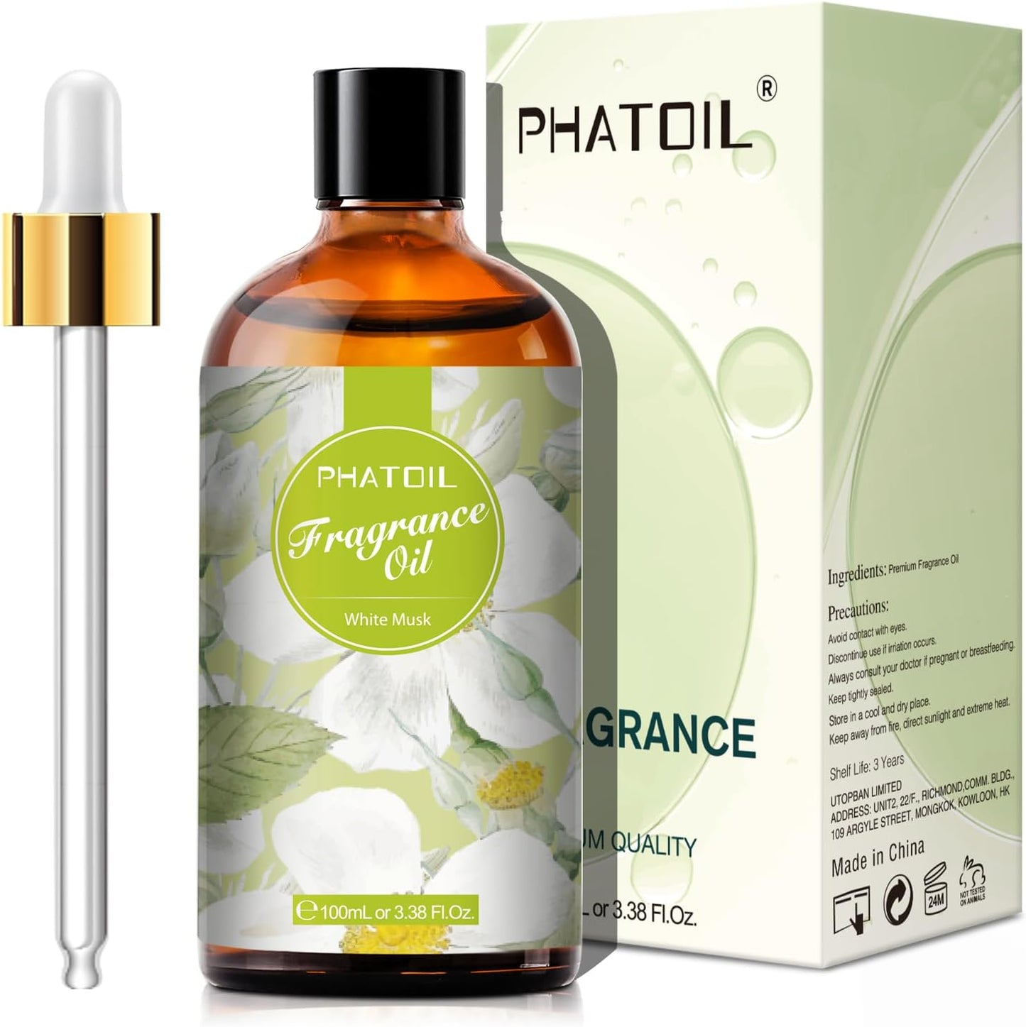 PHATOIL 3.38 FL.OZ Coconut & Vanilla Fragrance Oils for Aromatherapy, Essential Oils for Diffusers for Home, Perfect for Diffuser, Yoga, DIY Candle and Soap Making - 100ml