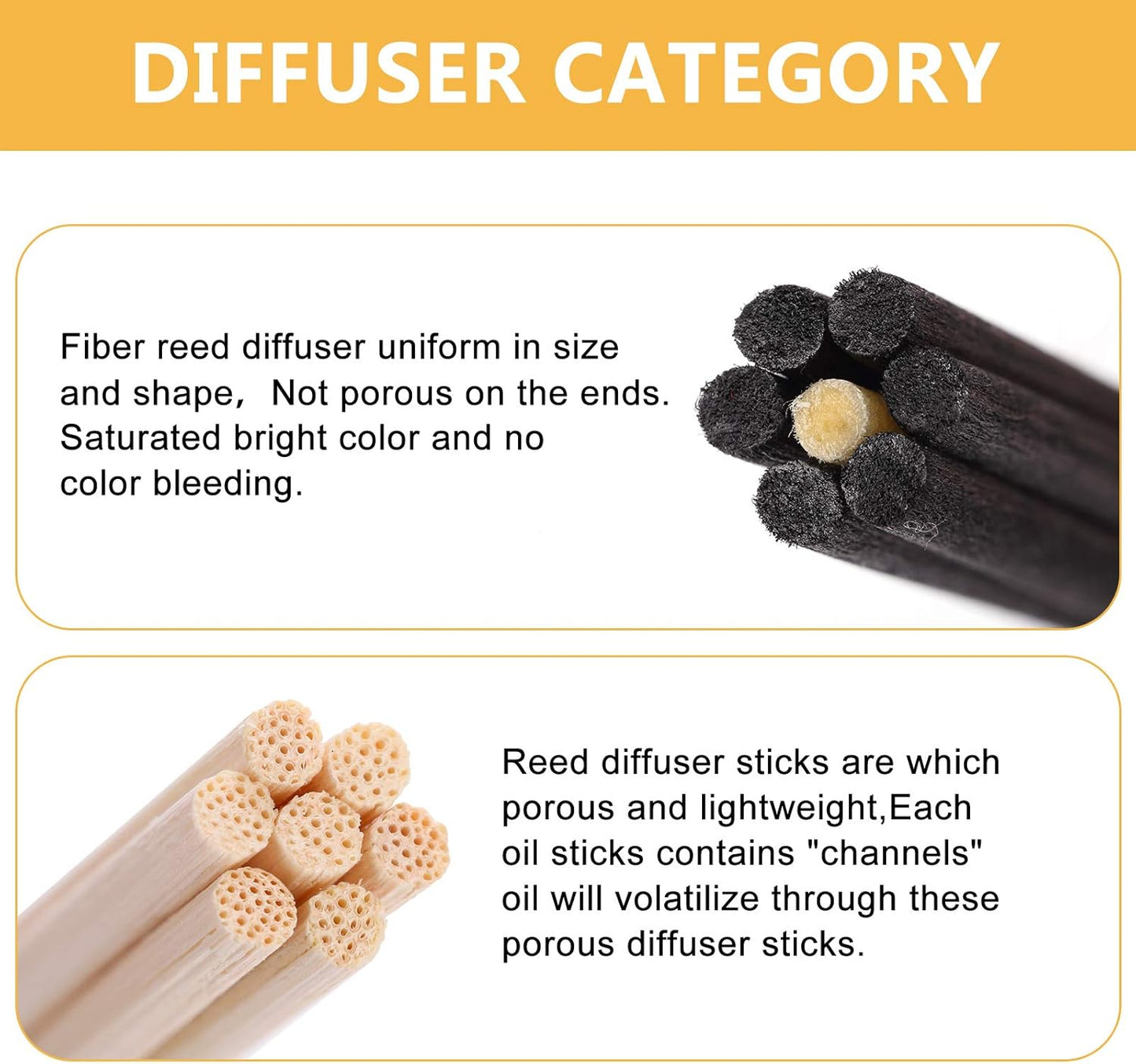 HOSSIAN 100PCS Reed Diffuser Sticks-Natural Rattan Wood Sticks Reed diffusers-Reed Sticks-Replacement for Aroma Fragrance reeds for Essential Oil Diffusers Refills