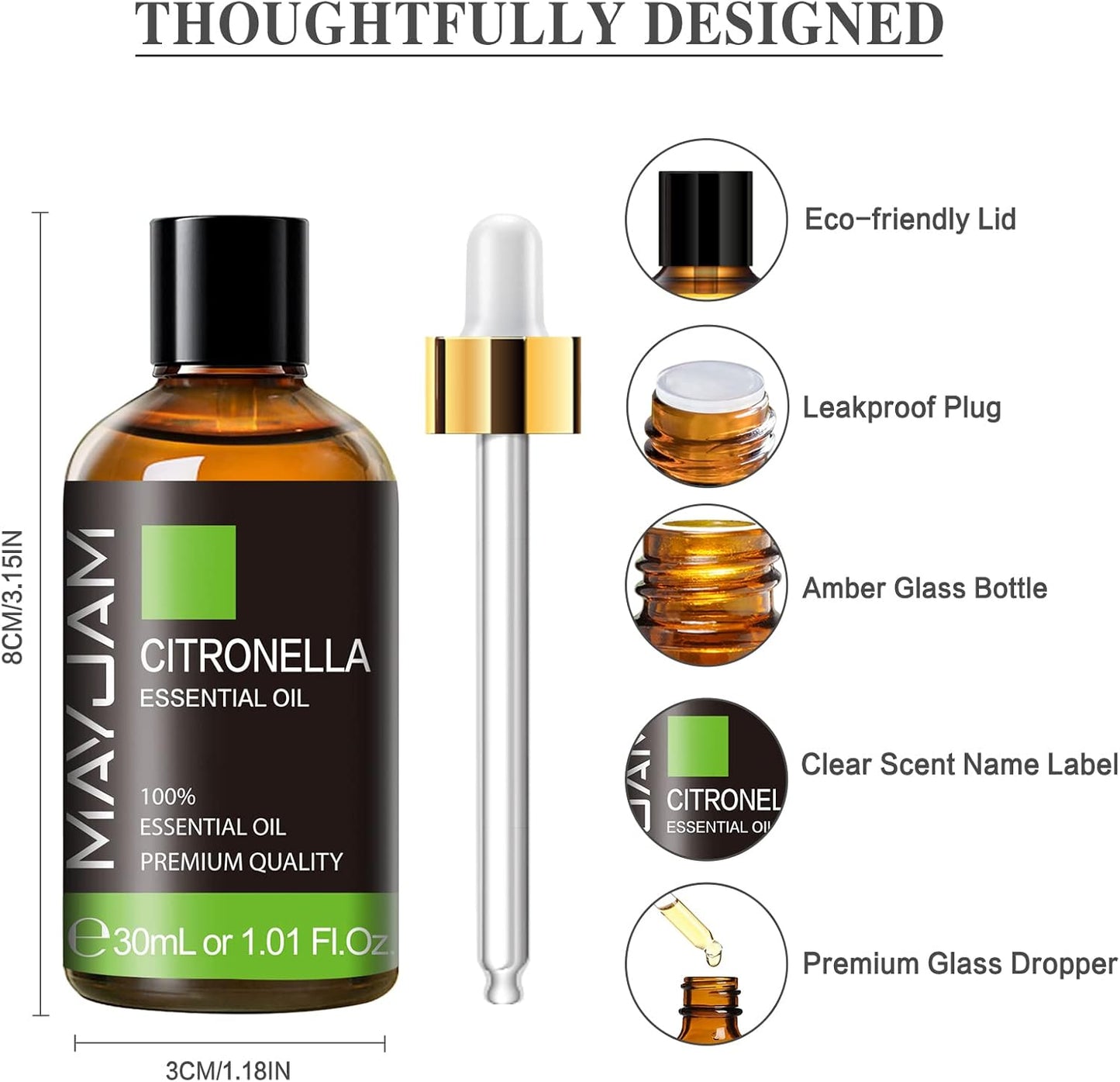 MAYJAM Essential Oil for Diffusers, Essential Oil with Premium Glass Dropper
