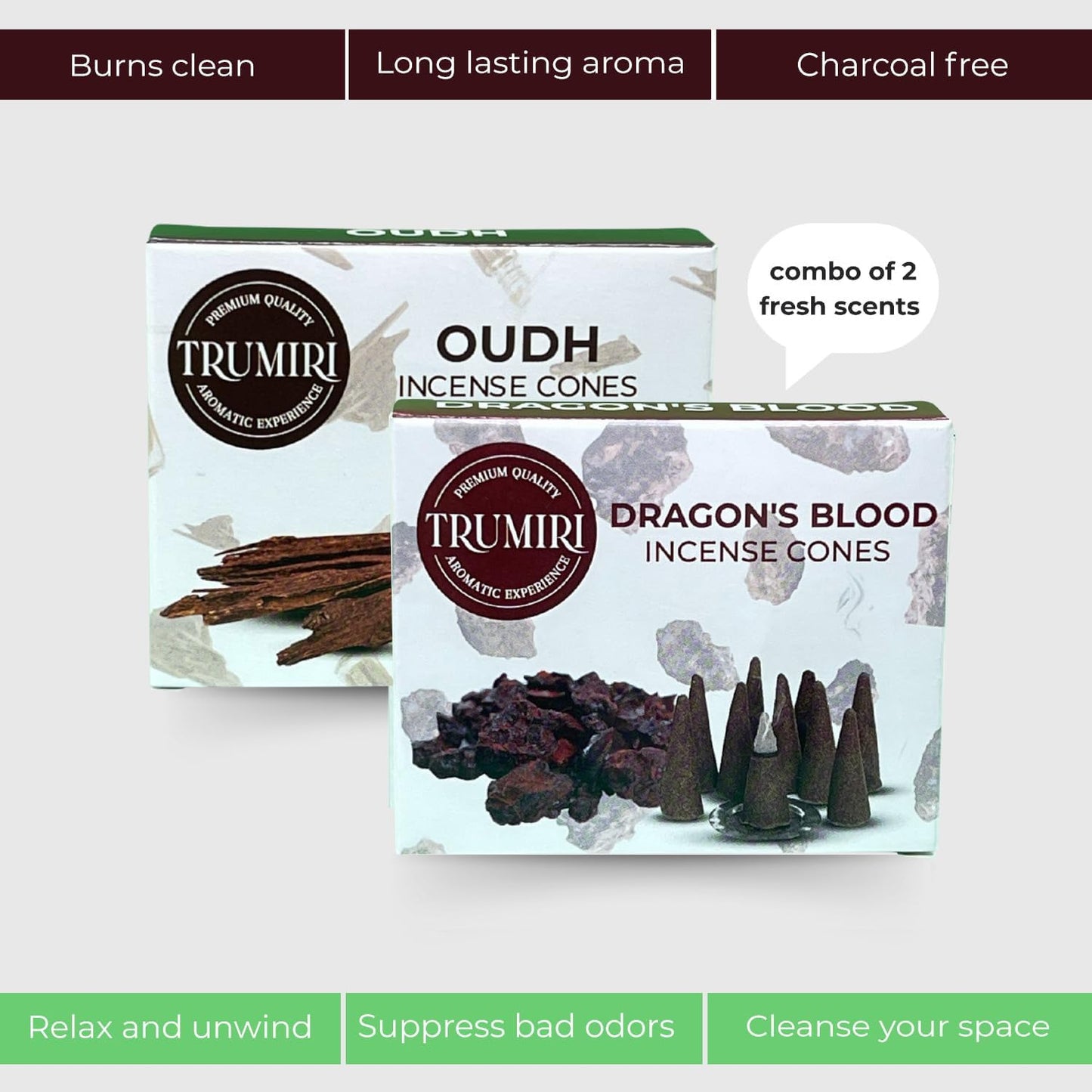 Incense Cones Combo Pack - 10 Cedar 10 Pine Scented Cones