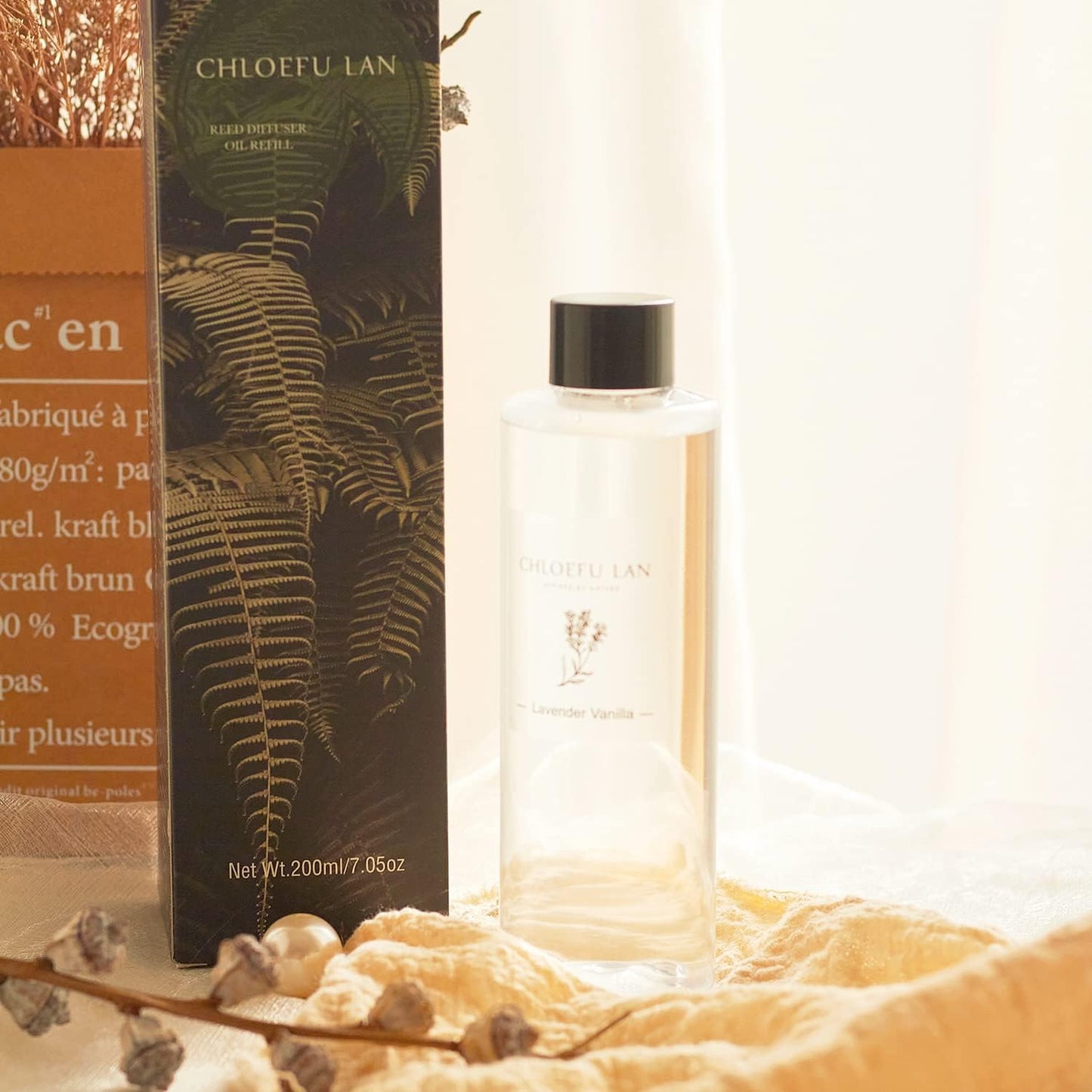 Chloefu LAN Hotel Scented Oil Diffuser Refill 7.05 oz Natural Essential Scented Oil - Best for Aromatherapy, SPA and Home, 0% Alcohol, Unique Blend to Promote Sleep & Relieve Stress