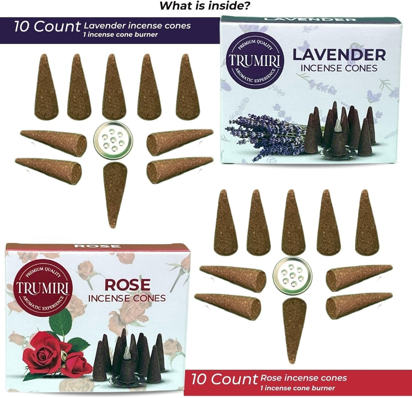 Incense Cones Combo Pack - 10 Cedar 10 Pine Scented Cones
