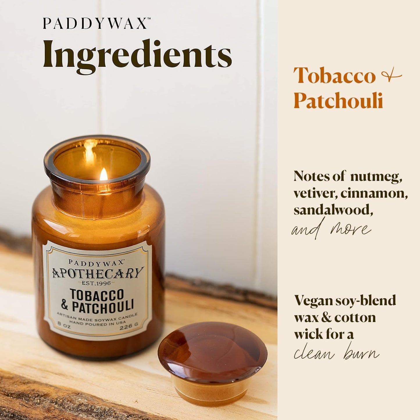 Paddywax Scented Candles Artisan Apothecary Candle, 8-Ounce