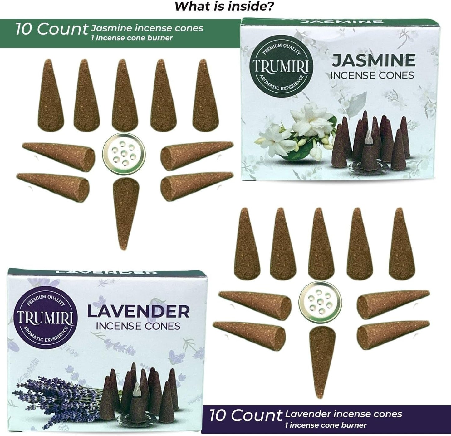 Incense Cones Combo Pack - 10 Cedar 10 Pine Scented Cones