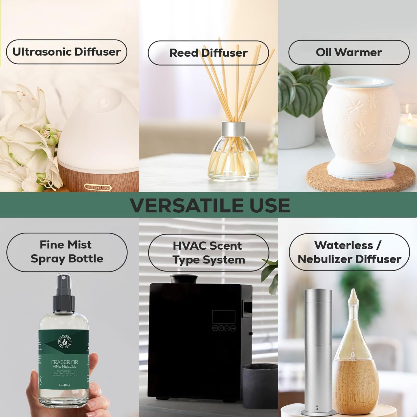 Aroma Country White Tea Diffuser Oil - Luxury Essential Oils for Diffuser Refill & Air Freshener Room Spray, Long-Lasting, Natural Home Fragrance and Hotel Scent for Diffusers & Machines - 8.5 Fl. oz