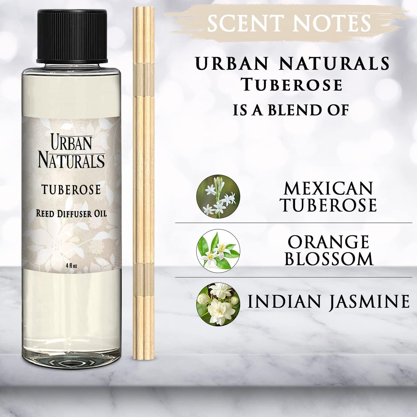 Urban Naturals Eucalyptus & Sage Oil Reed Diffuser Refill | Eucalyptus, Sage, Mint, Lime and Cedarwood| Includes a Free Set of Reed Sticks! 4 oz