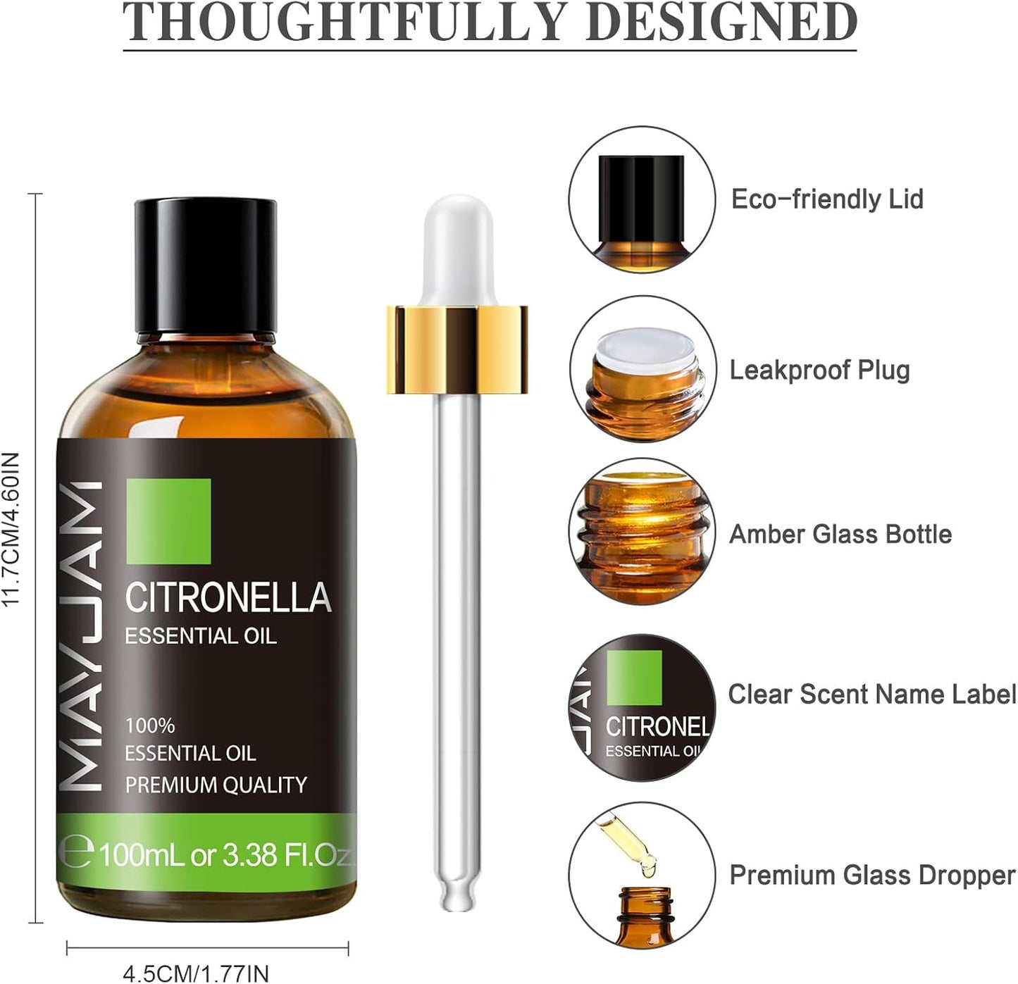 MAYJAM Essential Oil for Diffusers, Essential Oil with Premium Glass Dropper
