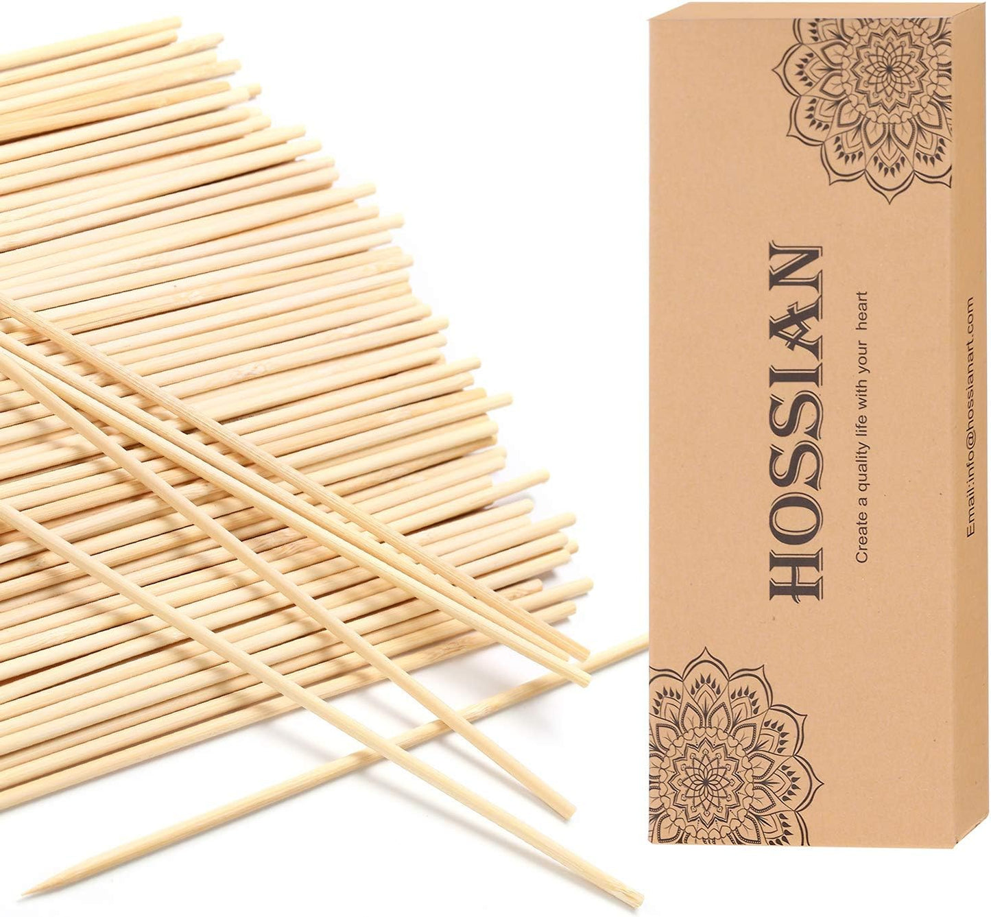 HOSSIAN 100PCS Reed Diffuser Sticks-Natural Rattan Wood Sticks Reed diffusers-Reed Sticks-Replacement for Aroma Fragrance reeds for Essential Oil Diffusers Refills
