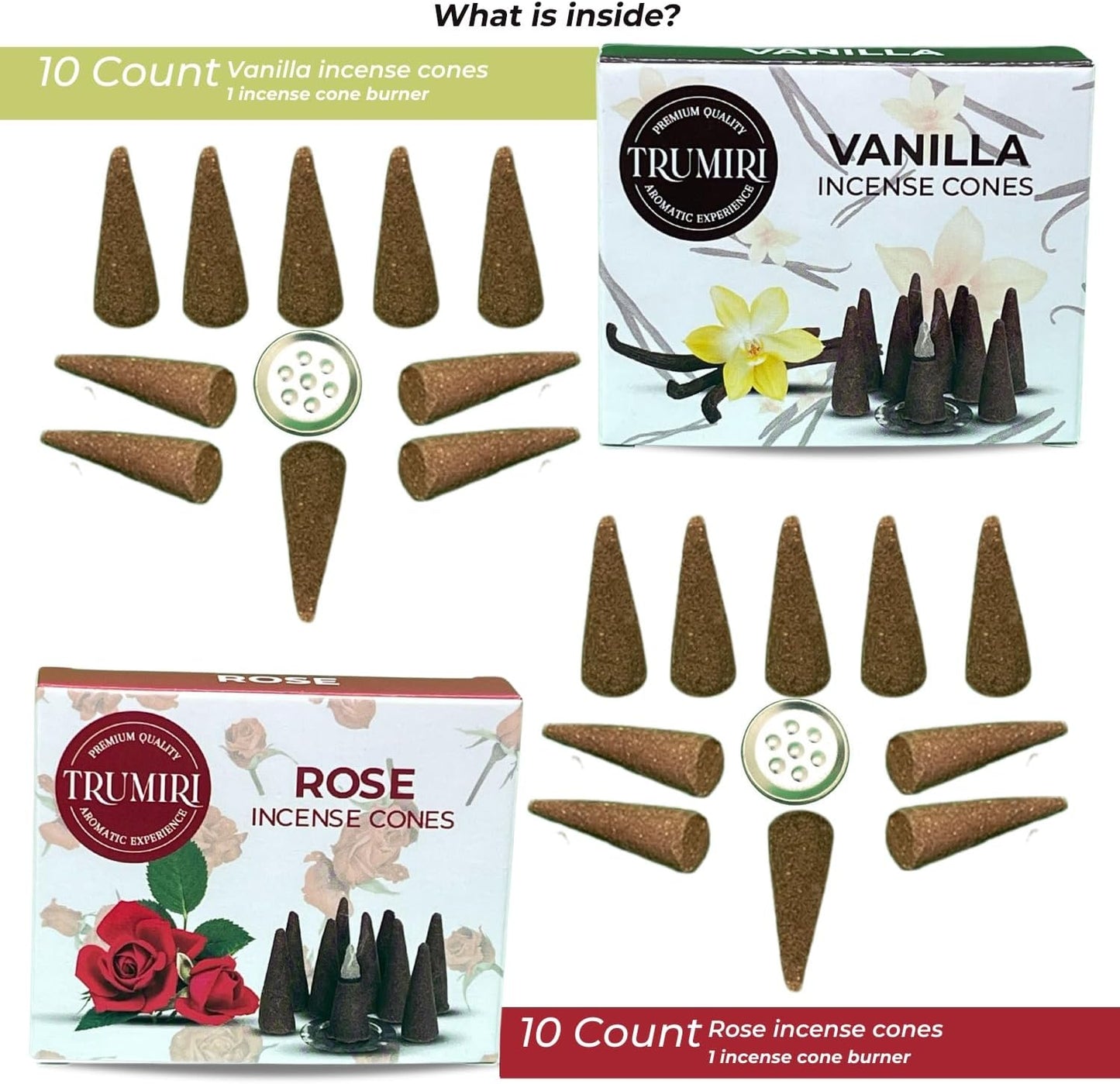 Incense Cones Combo Pack - 10 Cedar 10 Pine Scented Cones