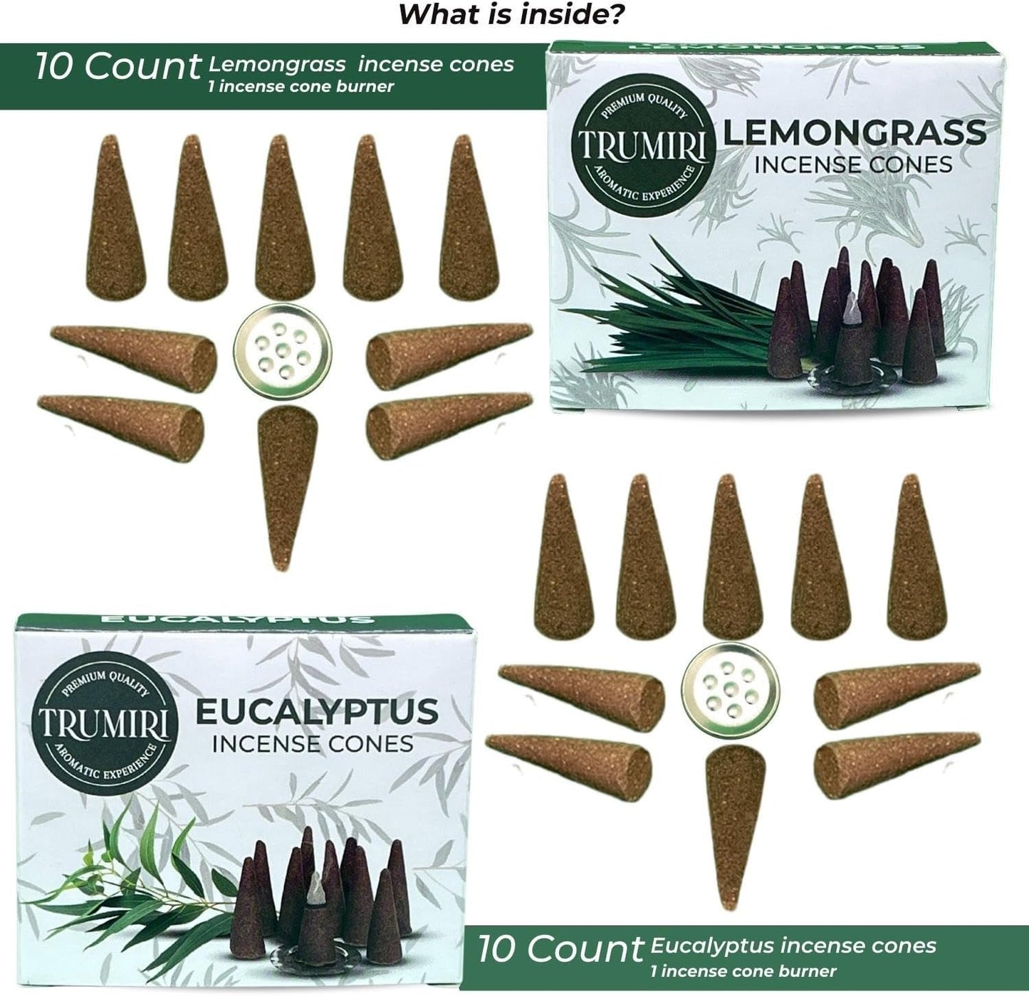 Incense Cones Combo Pack - 10 Cedar 10 Pine Scented Cones
