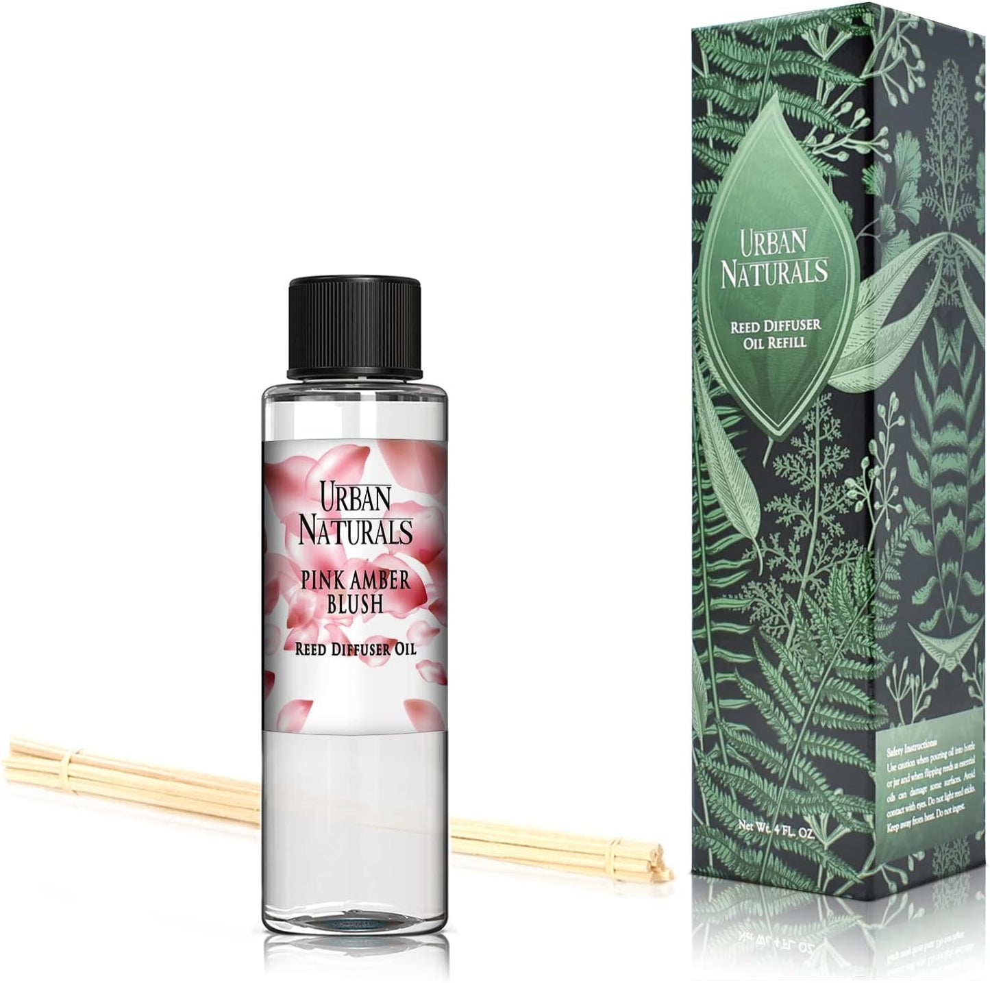 Urban Naturals Eucalyptus & Sage Oil Reed Diffuser Refill | Eucalyptus, Sage, Mint, Lime and Cedarwood| Includes a Free Set of Reed Sticks! 4 oz