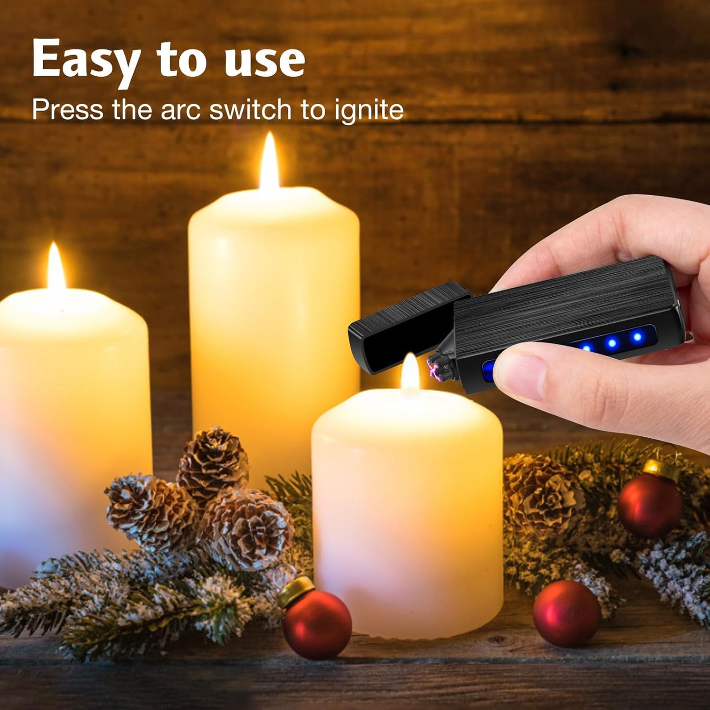 LcFun Electric USB Rechargeable Lighter, Windproof Plasma Dual Arc Lighter, Electronic Flameless Cool Lighters Gifts for Men Fathers Husband (Gold Dragon)