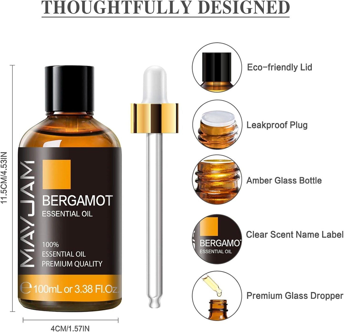 MAYJAM Essential Oil for Diffusers, Essential Oil with Premium Glass Dropper