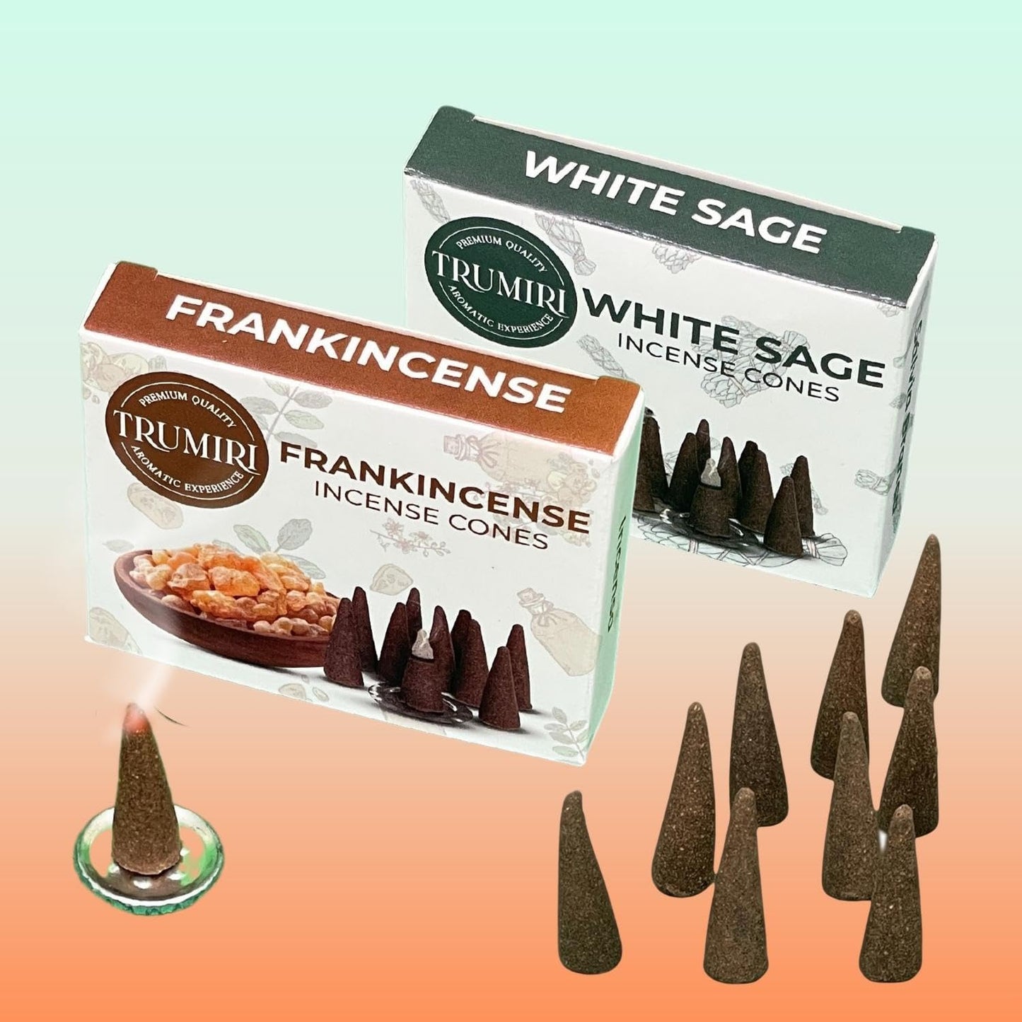 Incense Cones Combo Pack - 10 Cedar 10 Pine Scented Cones
