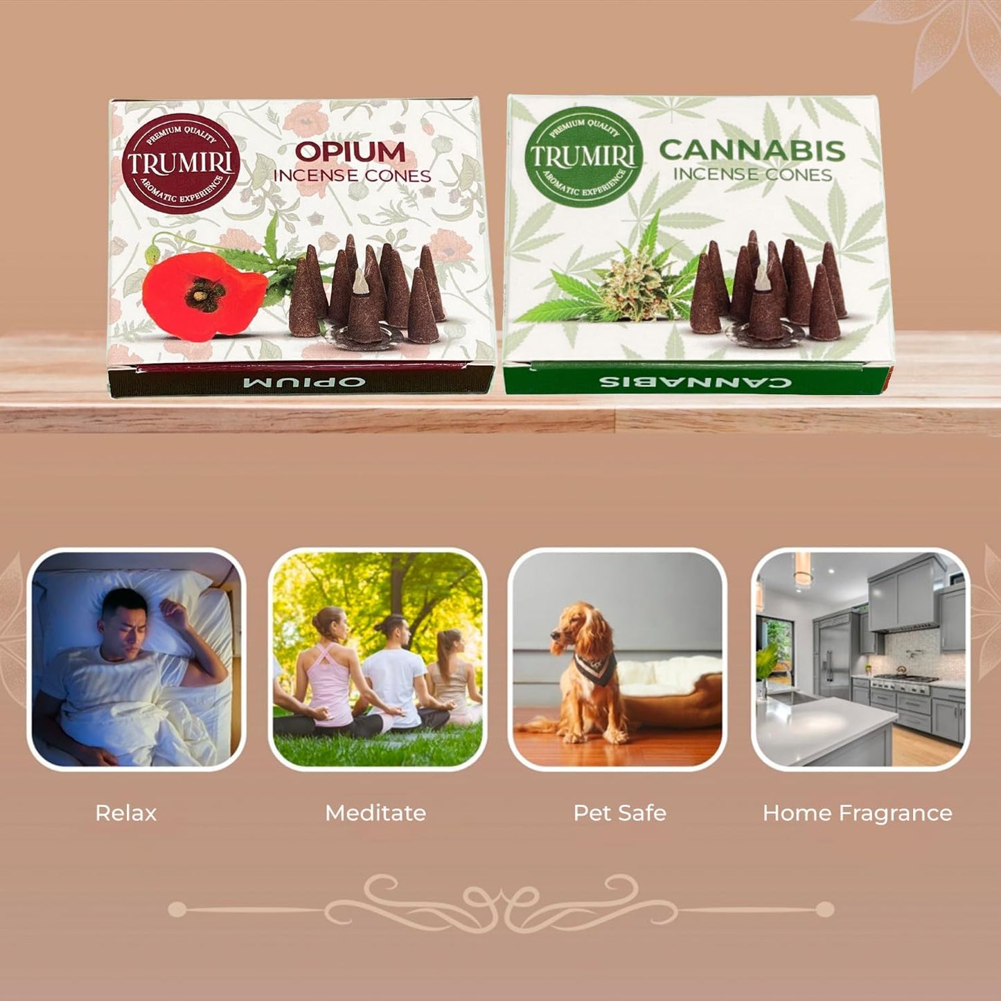 Incense Cones Combo Pack - 10 Cedar 10 Pine Scented Cones