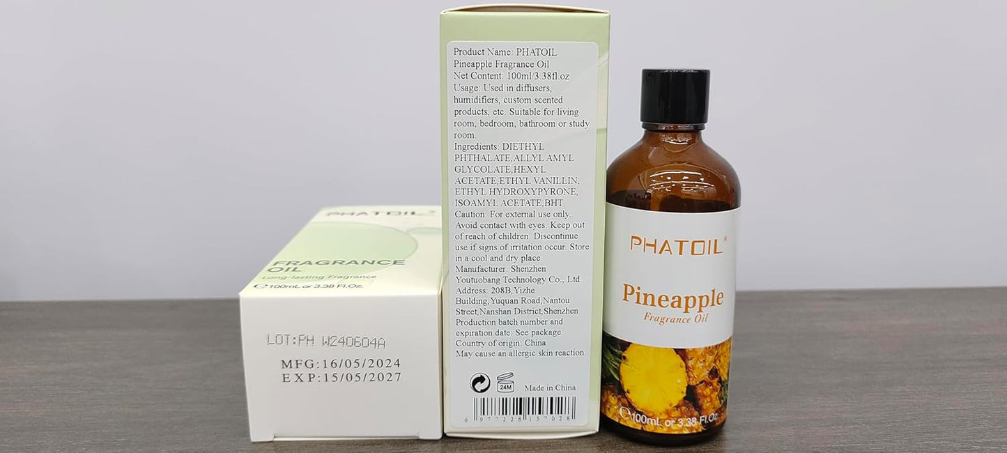 PHATOIL 3.38 FL.OZ Coconut & Vanilla Fragrance Oils for Aromatherapy, Essential Oils for Diffusers for Home, Perfect for Diffuser, Yoga, DIY Candle and Soap Making - 100ml