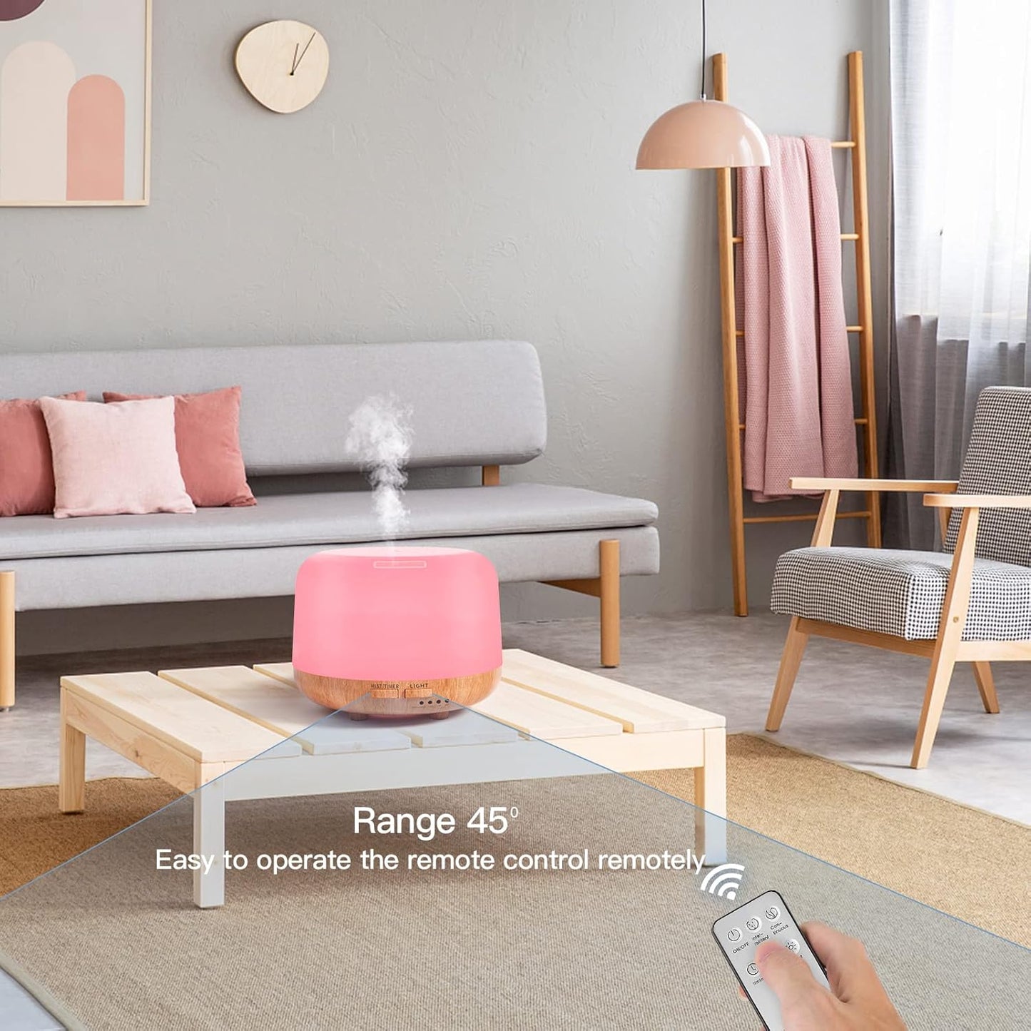 SPLITSKY Aromatherapy Essential Oil Home Diffuser with Remote Control, 300ML Large Room Cool Mist Air Humidifier, 8 Hours Quiet Operation, Timer, 7 Colors LED Night Night,Suitable Home,Yoga.