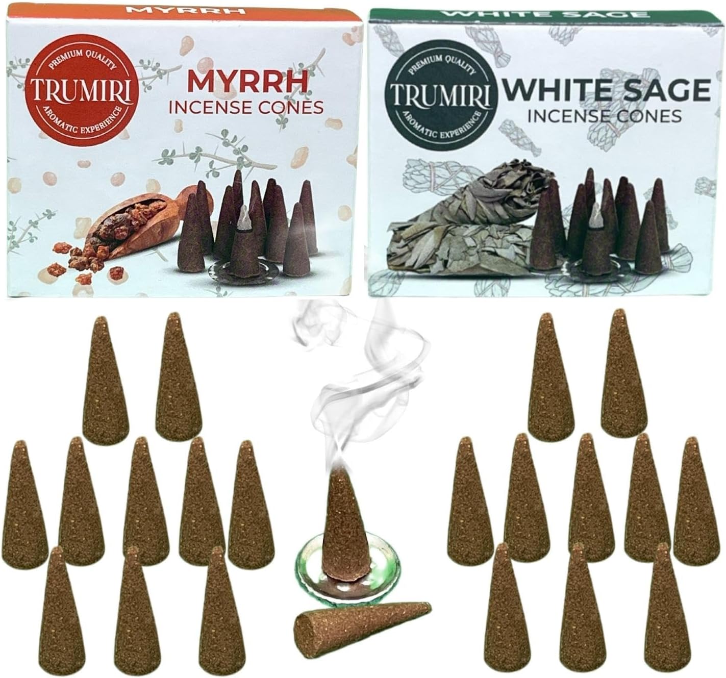 Incense Cones Combo Pack - 10 Cedar 10 Pine Scented Cones