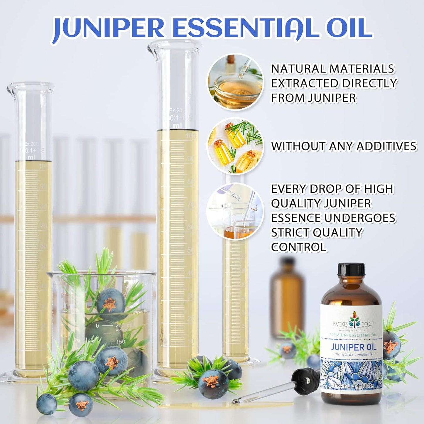 EVOKE OCCU 4 Fl Oz Vanilla Essential Oil, Pure Vanilla Oil for Diffuser, Skin, Humidifier and Relaxation - 118ML