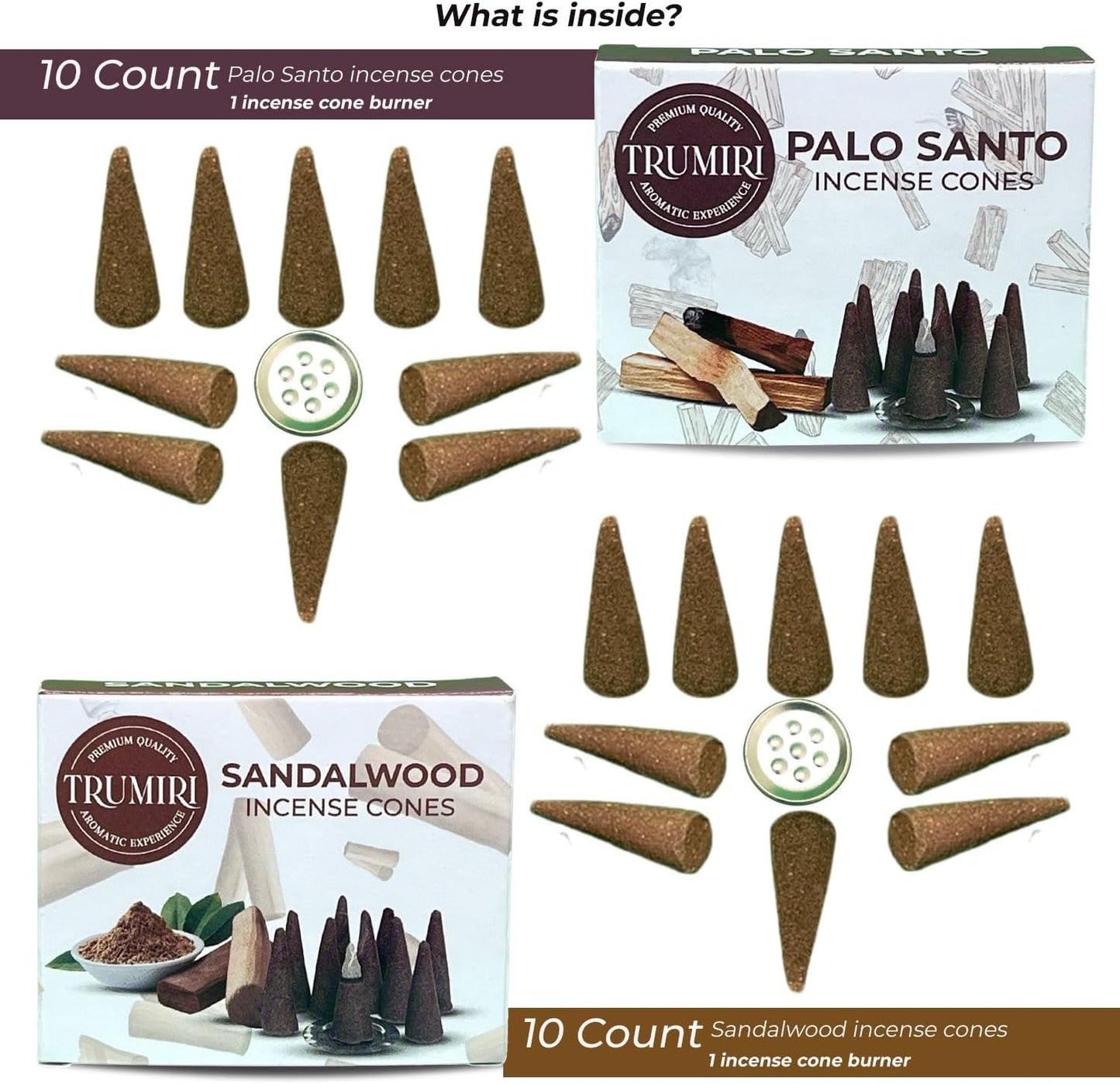 Incense Cones Combo Pack - 10 Cedar 10 Pine Scented Cones