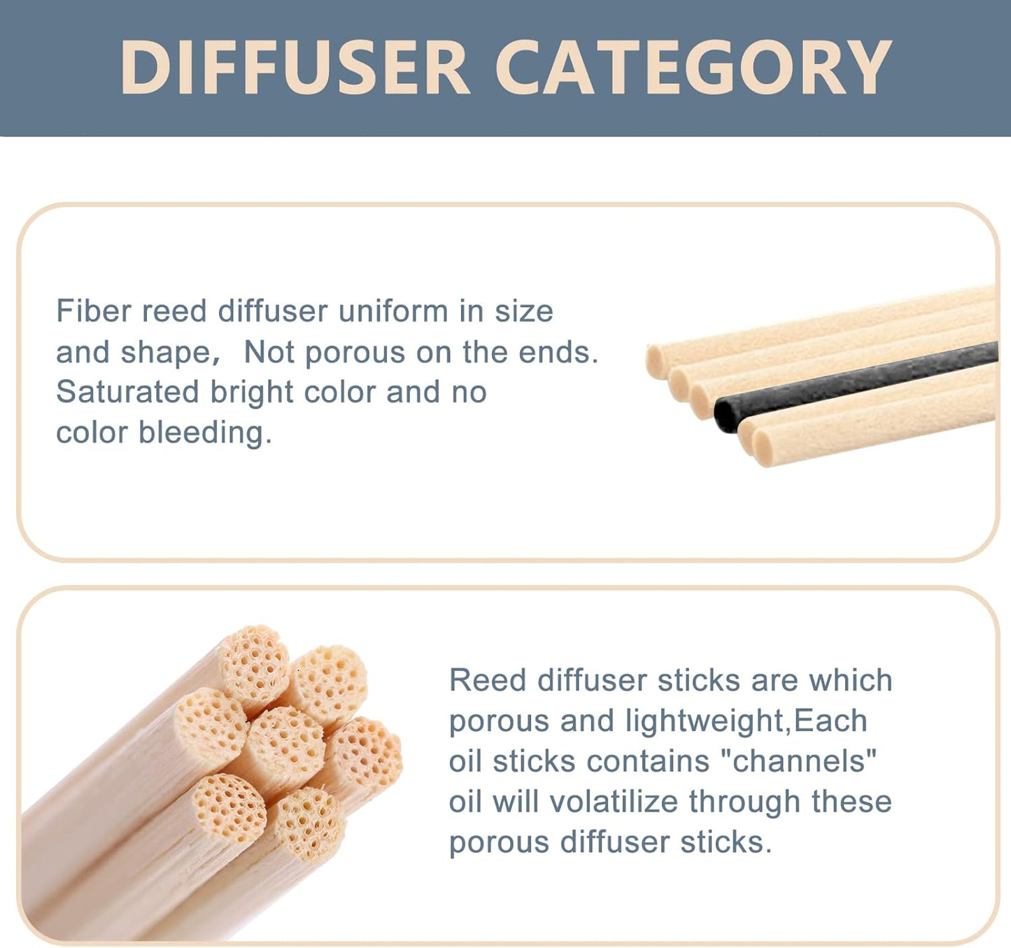 HOSSIAN 100PCS Reed Diffuser Sticks-Natural Rattan Wood Sticks Reed diffusers-Reed Sticks-Replacement for Aroma Fragrance reeds for Essential Oil Diffusers Refills