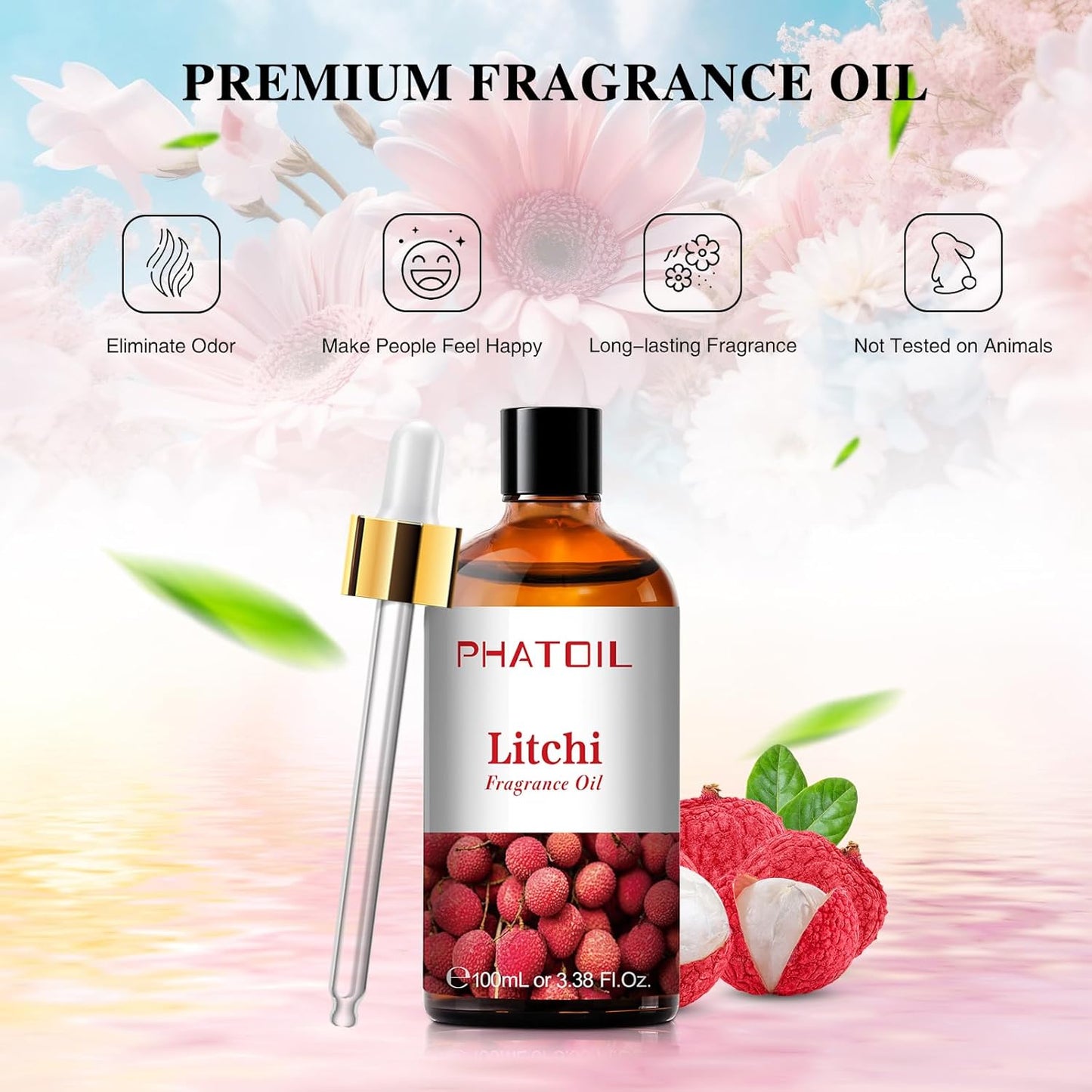 PHATOIL 3.38 FL.OZ Coconut & Vanilla Fragrance Oils for Aromatherapy, Essential Oils for Diffusers for Home, Perfect for Diffuser, Yoga, DIY Candle and Soap Making - 100ml