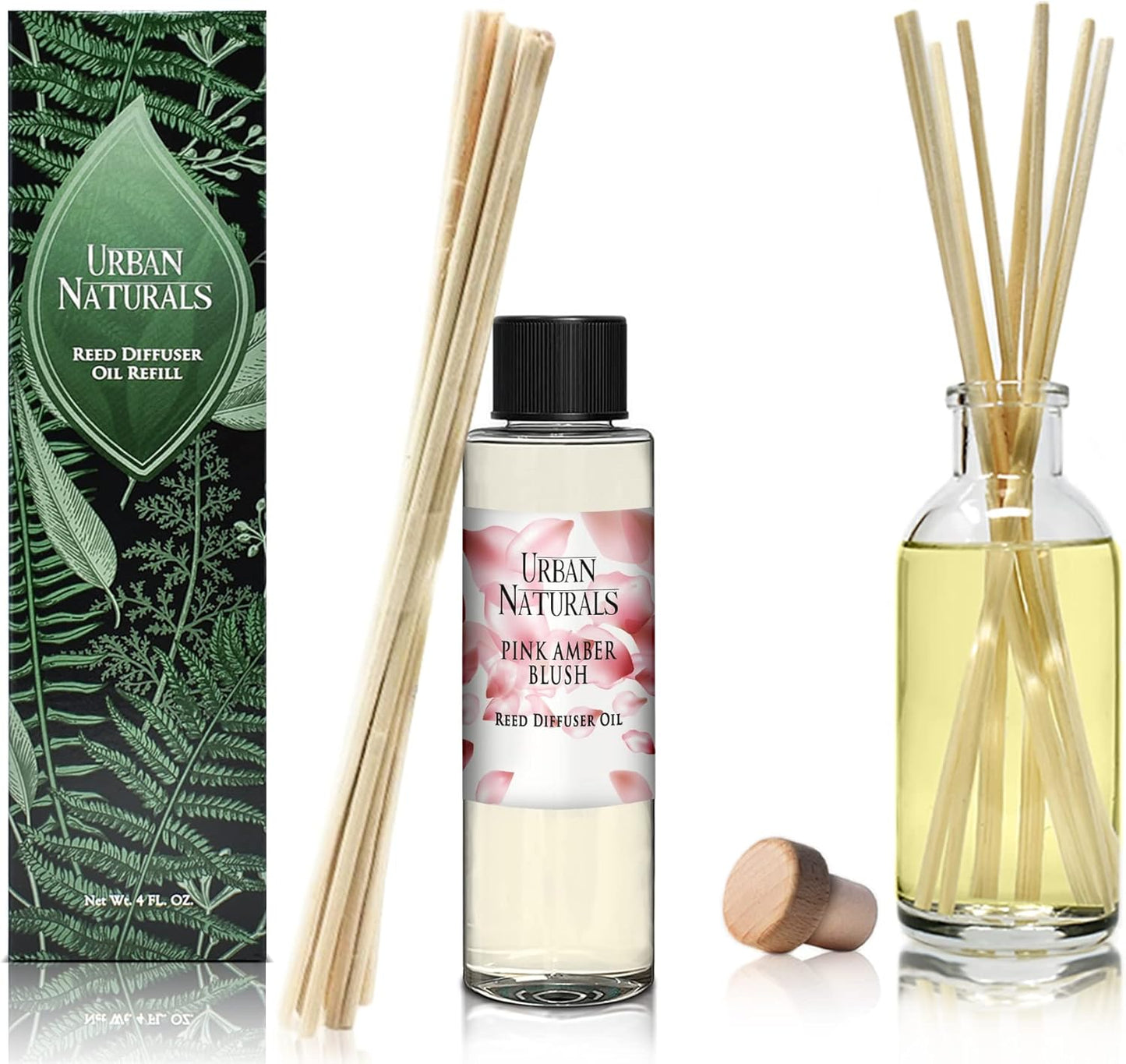 Urban Naturals Eucalyptus & Sage Oil Reed Diffuser Refill | Eucalyptus, Sage, Mint, Lime and Cedarwood| Includes a Free Set of Reed Sticks! 4 oz