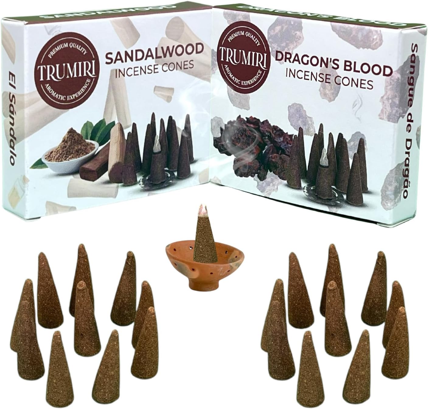 Incense Cones Combo Pack - 10 Cedar 10 Pine Scented Cones