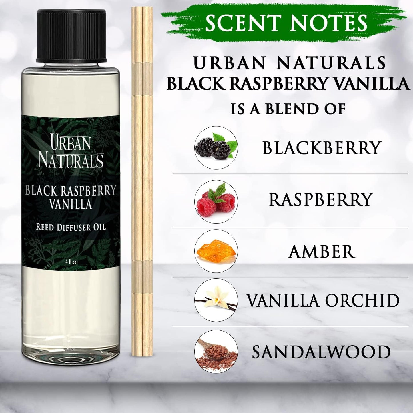 Urban Naturals Eucalyptus & Sage Oil Reed Diffuser Refill | Eucalyptus, Sage, Mint, Lime and Cedarwood| Includes a Free Set of Reed Sticks! 4 oz
