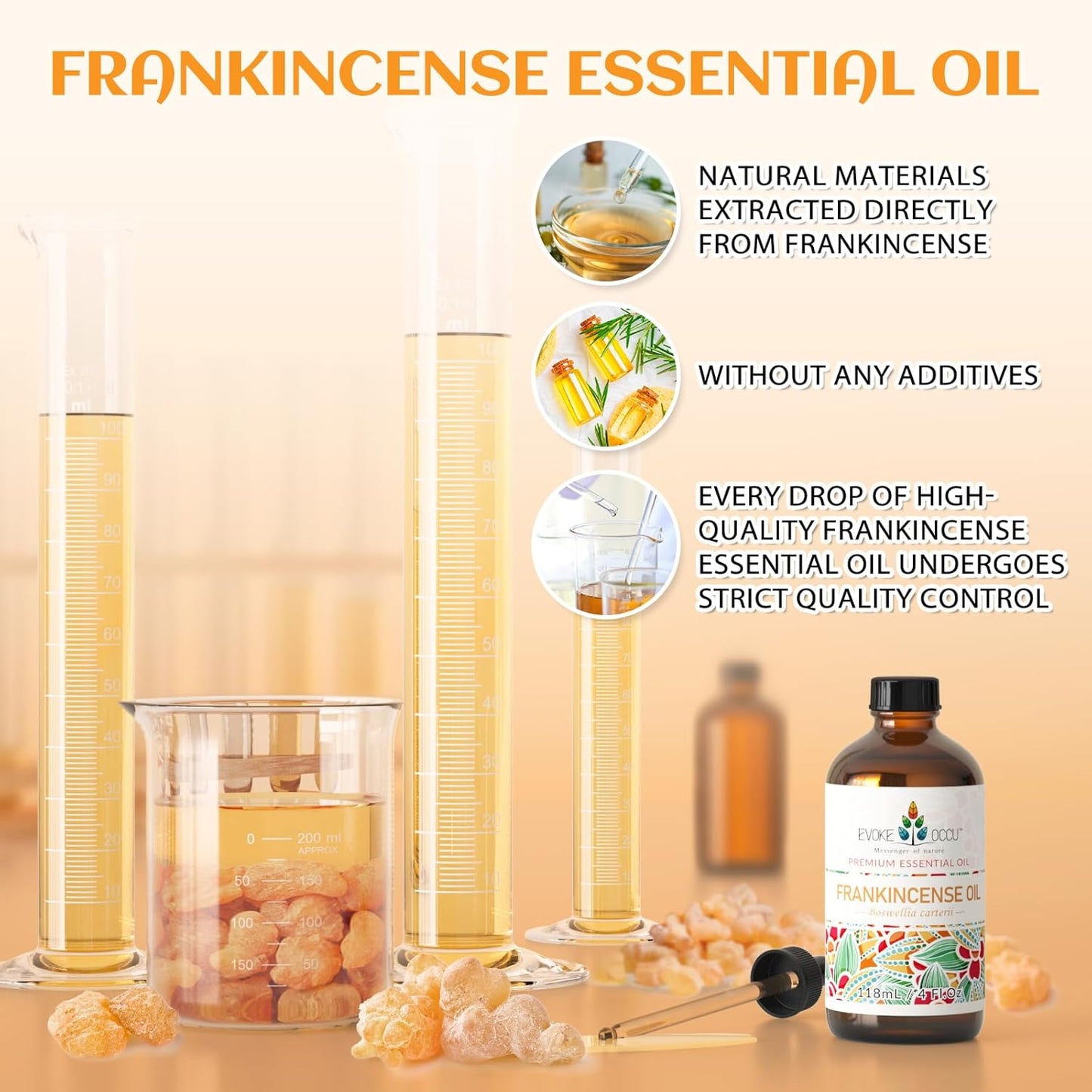 EVOKE OCCU 4 Fl Oz Vanilla Essential Oil, Pure Vanilla Oil for Diffuser, Skin, Humidifier and Relaxation - 118ML
