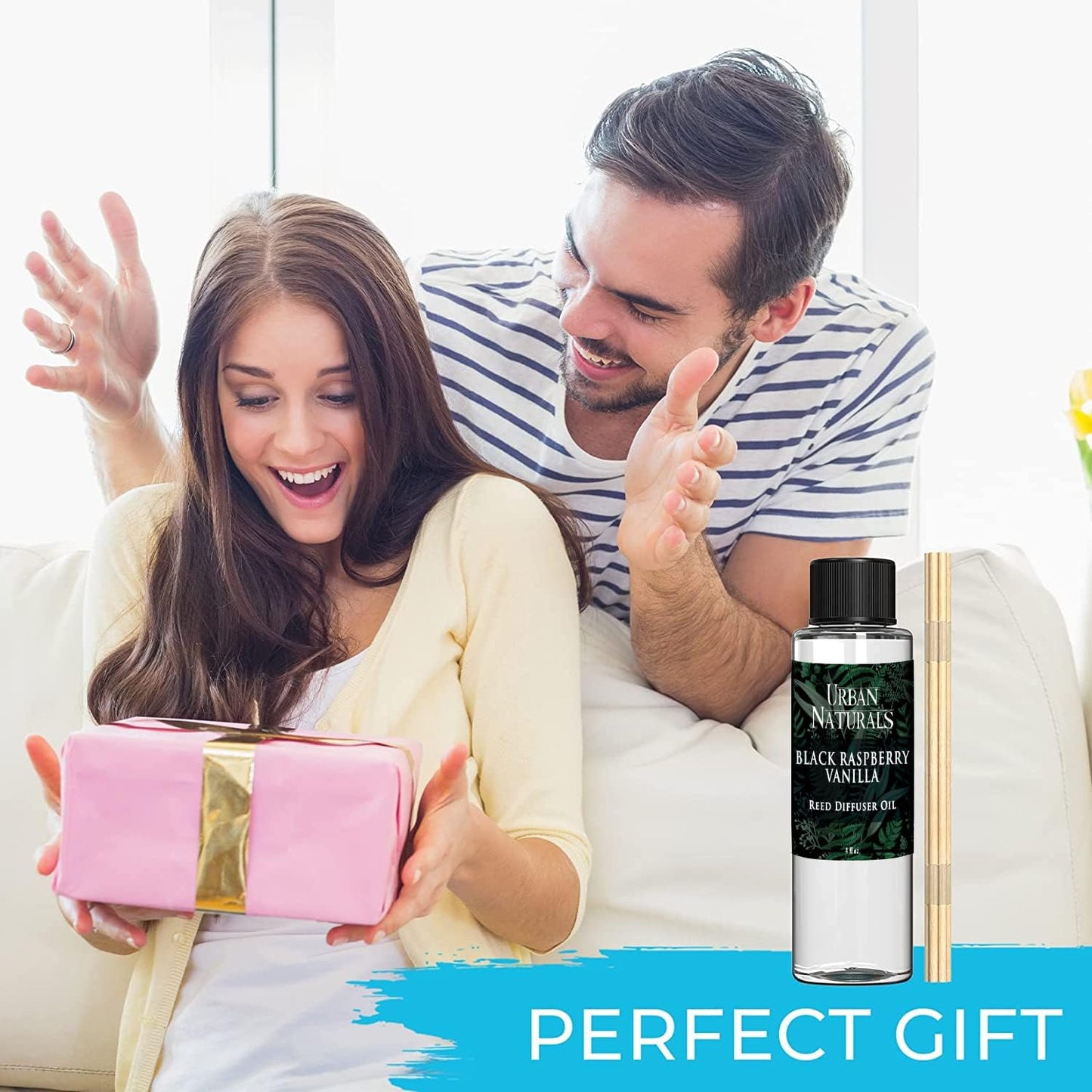 Urban Naturals Eucalyptus & Sage Oil Reed Diffuser Refill | Eucalyptus, Sage, Mint, Lime and Cedarwood| Includes a Free Set of Reed Sticks! 4 oz
