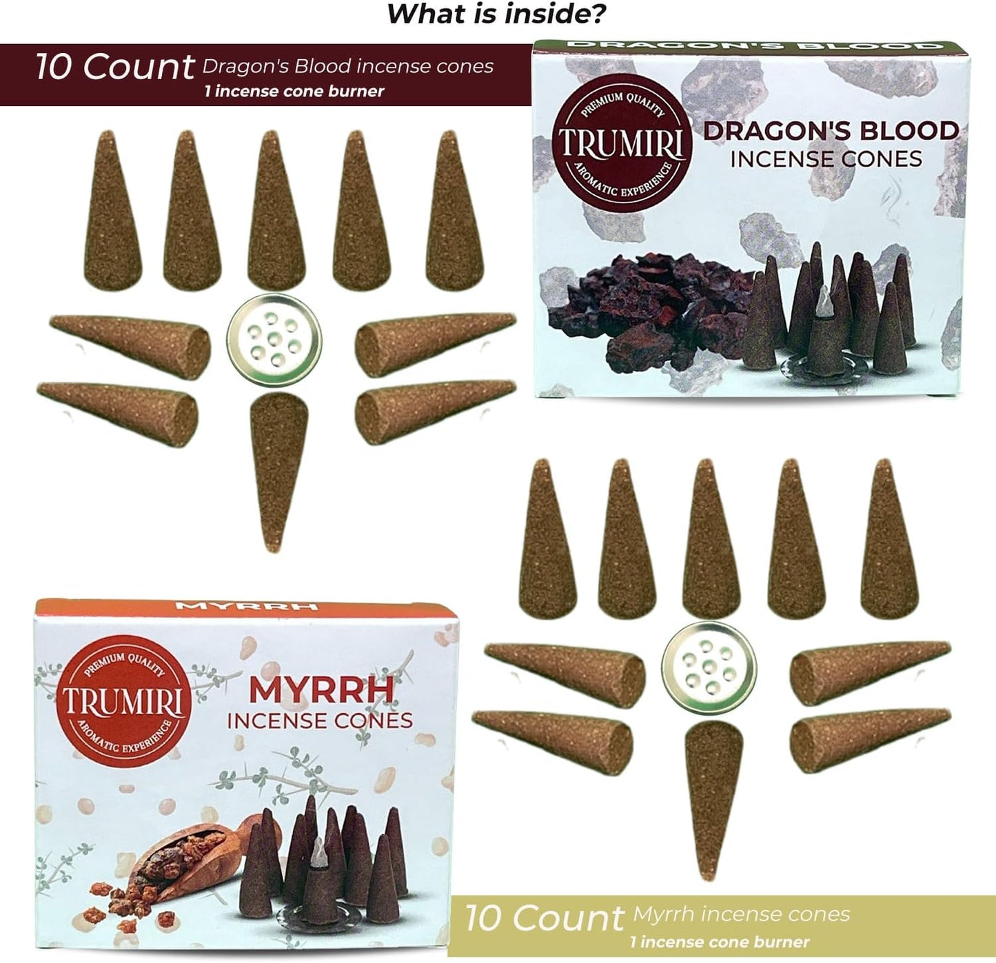 Incense Cones Combo Pack - 10 Cedar 10 Pine Scented Cones