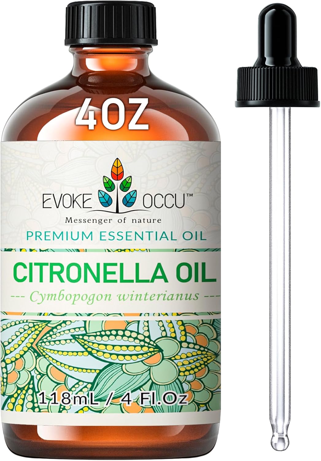 EVOKE OCCU 4 Fl Oz Vanilla Essential Oil, Pure Vanilla Oil for Diffuser, Skin, Humidifier and Relaxation - 118ML