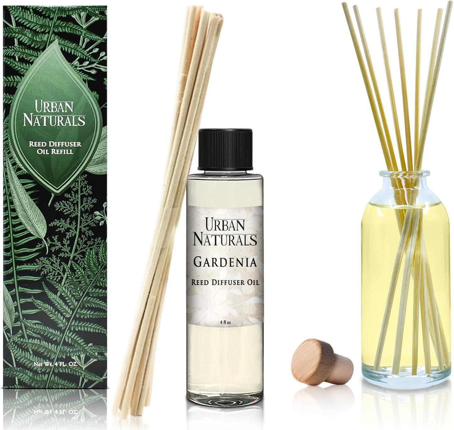 Urban Naturals Eucalyptus & Sage Oil Reed Diffuser Refill | Eucalyptus, Sage, Mint, Lime and Cedarwood| Includes a Free Set of Reed Sticks! 4 oz