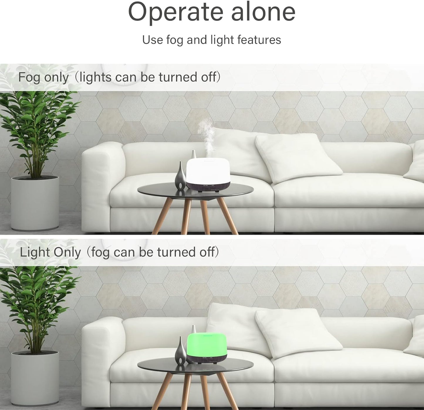 SPLITSKY Aromatherapy Essential Oil Home Diffuser with Remote Control, 300ML Large Room Cool Mist Air Humidifier, 8 Hours Quiet Operation, Timer, 7 Colors LED Night Night,Suitable Home,Yoga.