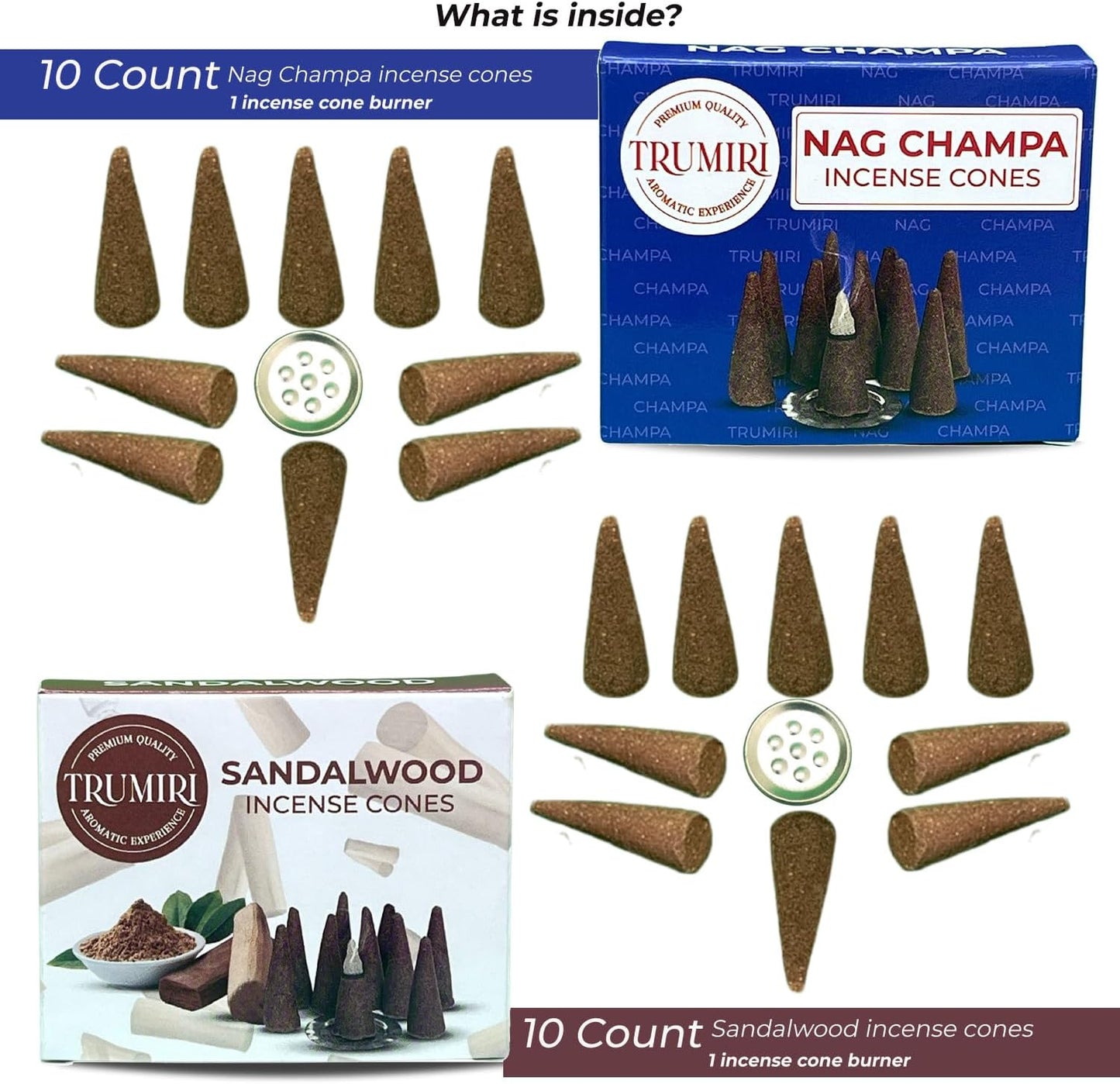 Incense Cones Combo Pack - 10 Cedar 10 Pine Scented Cones