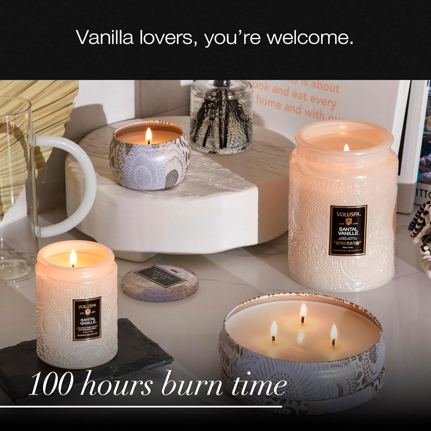 Voluspa Goji Tarocco Orange, Large Candle Jar, 18 oz, 100 Hour Burn Time, All Natural Wicks and Coconut Wax for Clean Burning, Vegan, Poured in the USA