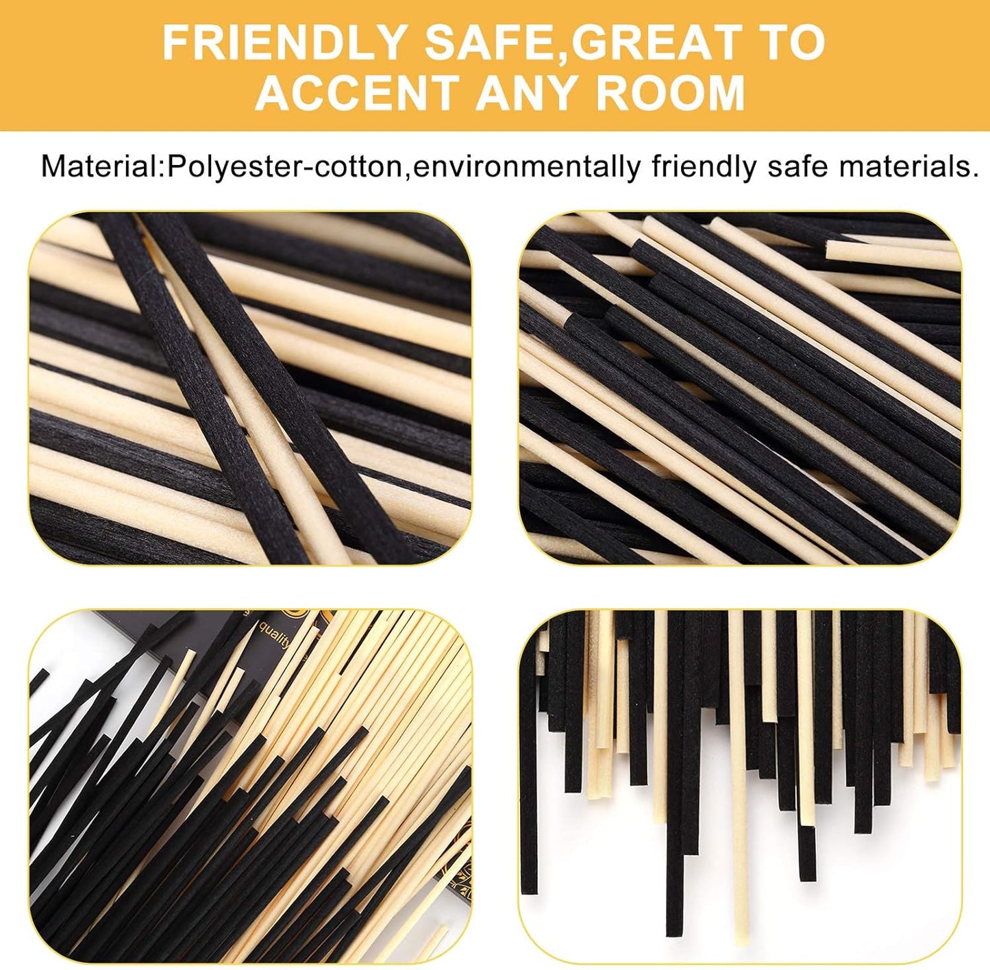 HOSSIAN 100PCS Reed Diffuser Sticks-Natural Rattan Wood Sticks Reed diffusers-Reed Sticks-Replacement for Aroma Fragrance reeds for Essential Oil Diffusers Refills