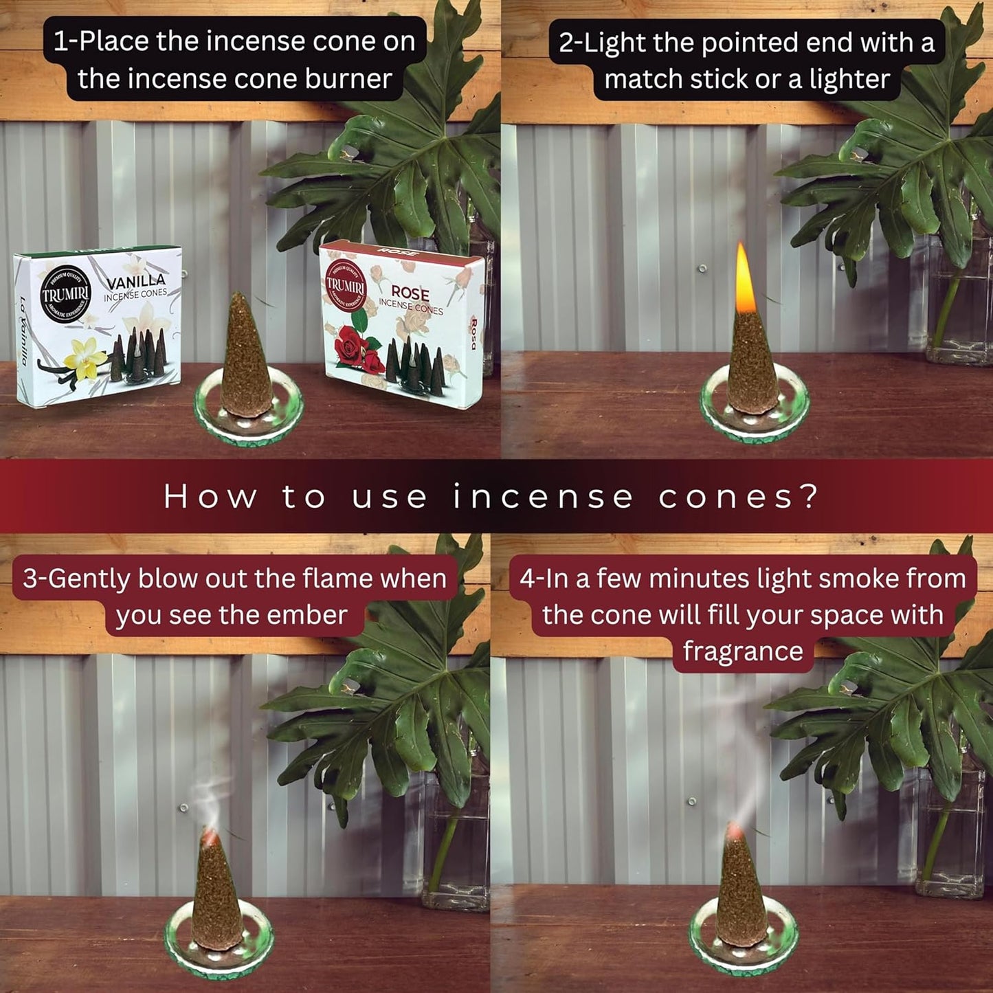 Incense Cones Combo Pack - 10 Cedar 10 Pine Scented Cones
