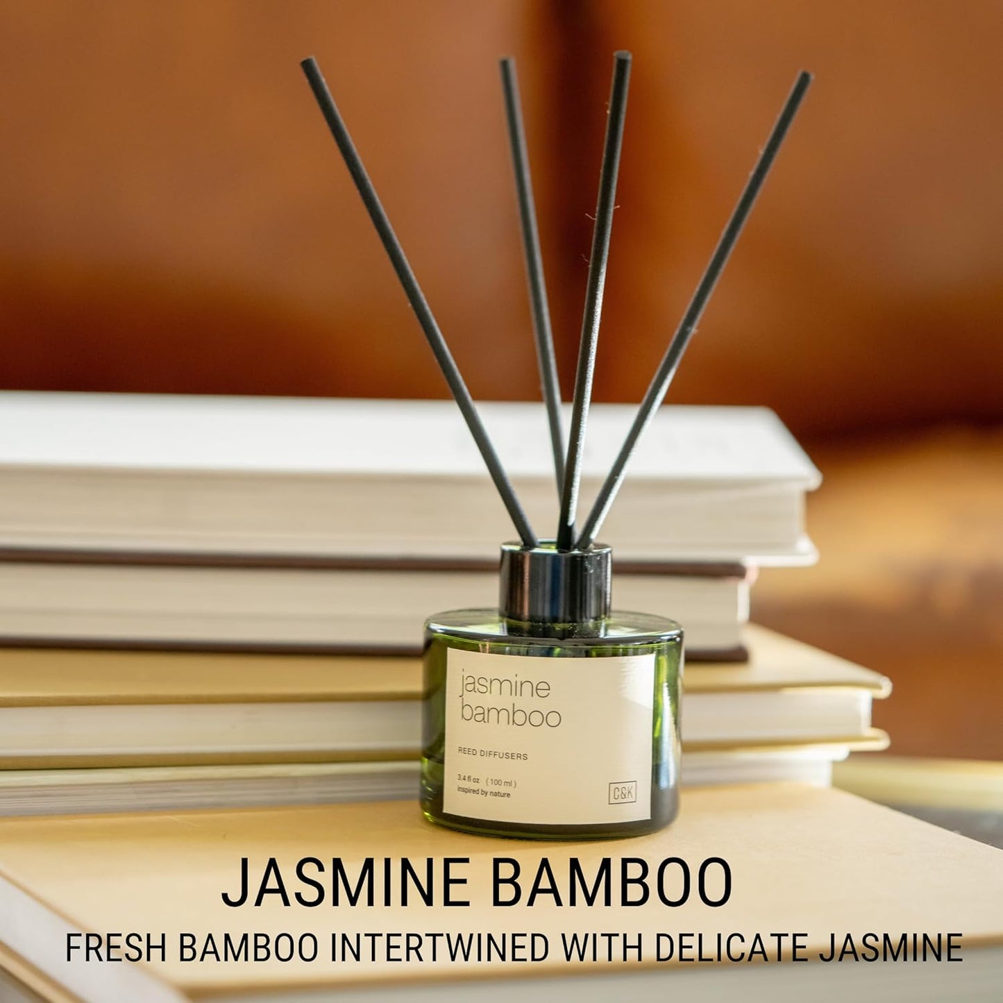 Craft & Kin Reed Diffuser Set Santal Woods, Reed Diffusers for Home, Fragrance Diffuser Sticks, Oil Diffuser Sticks, Oil Diffuser with Sticks, Reed Diffuser for Men | Christmas Reed Diffuser
