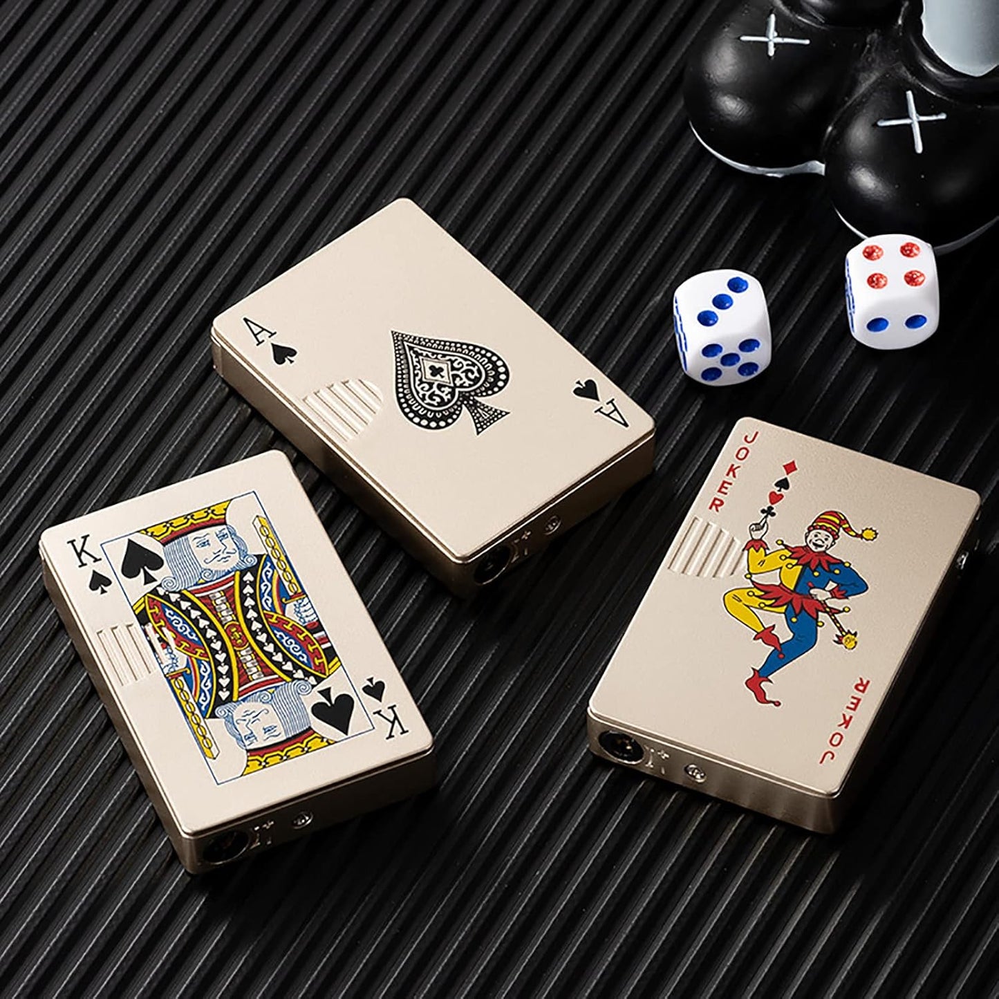 Jet Torch Lighter, Green Flame Ace Card Lighter, Refillable Butane Lighter, Ace of Spades Cool Lighter Windproof Poker Design, Gift for Men/Women