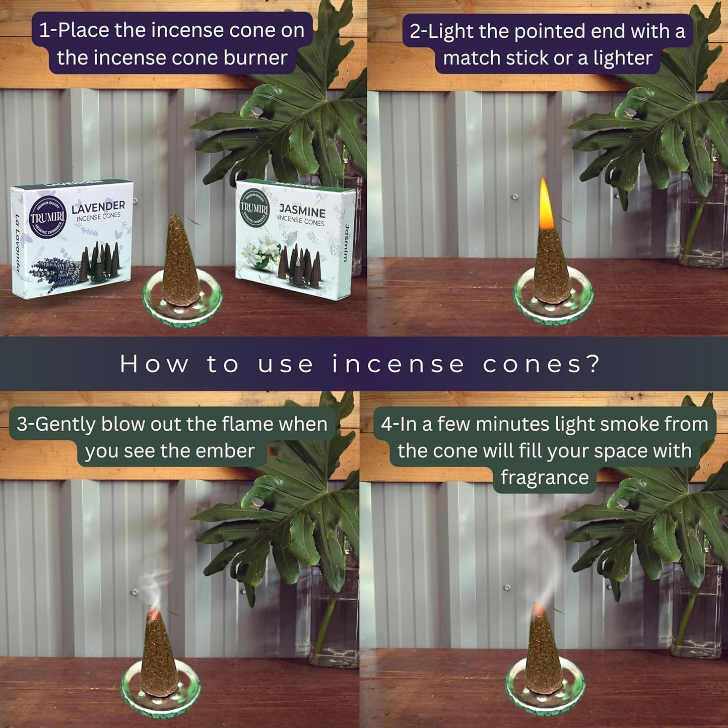 Incense Cones Combo Pack - 10 Cedar 10 Pine Scented Cones